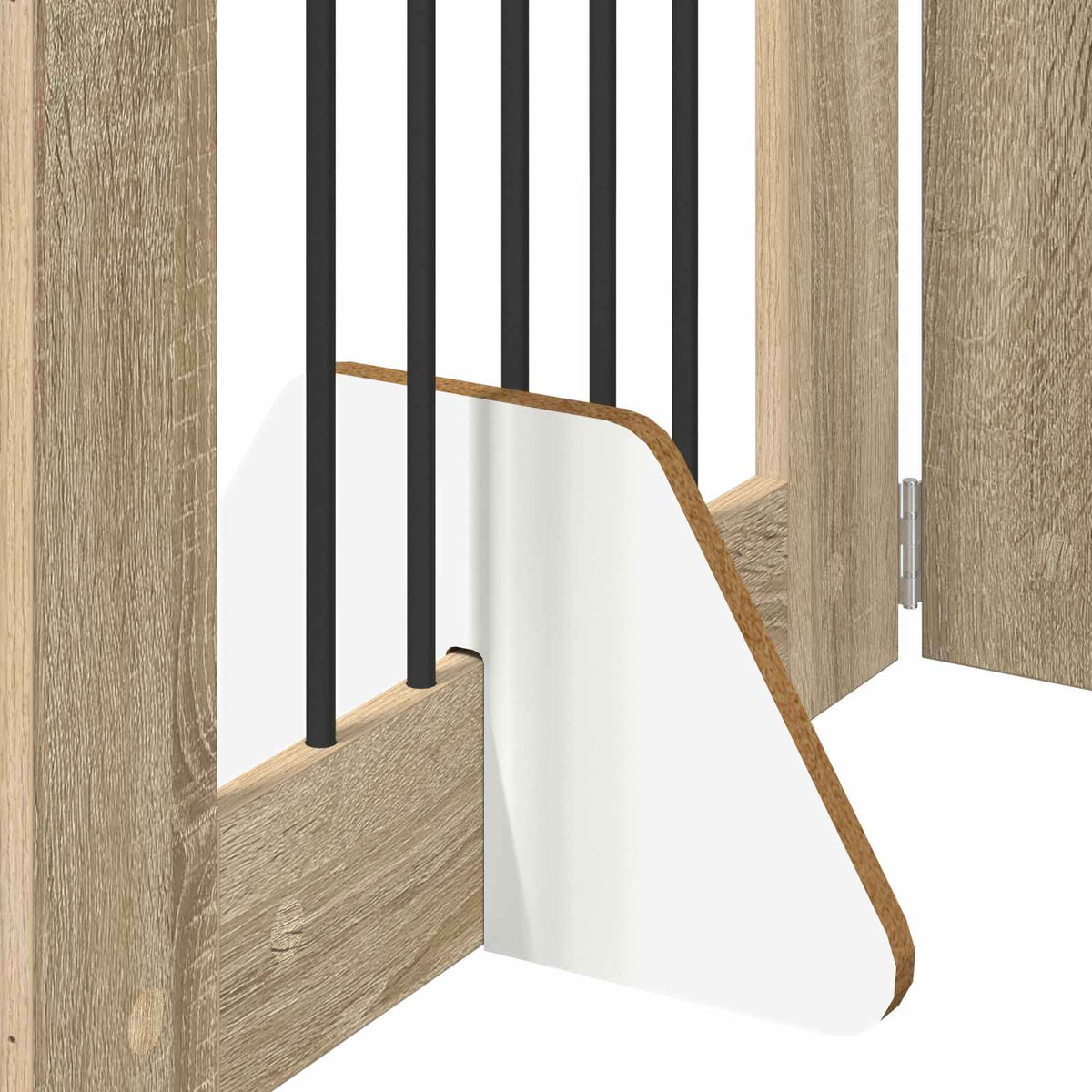 Klappbares Hundetor mit Ständern 4 stk. Sonoma-Eiche 241 cm