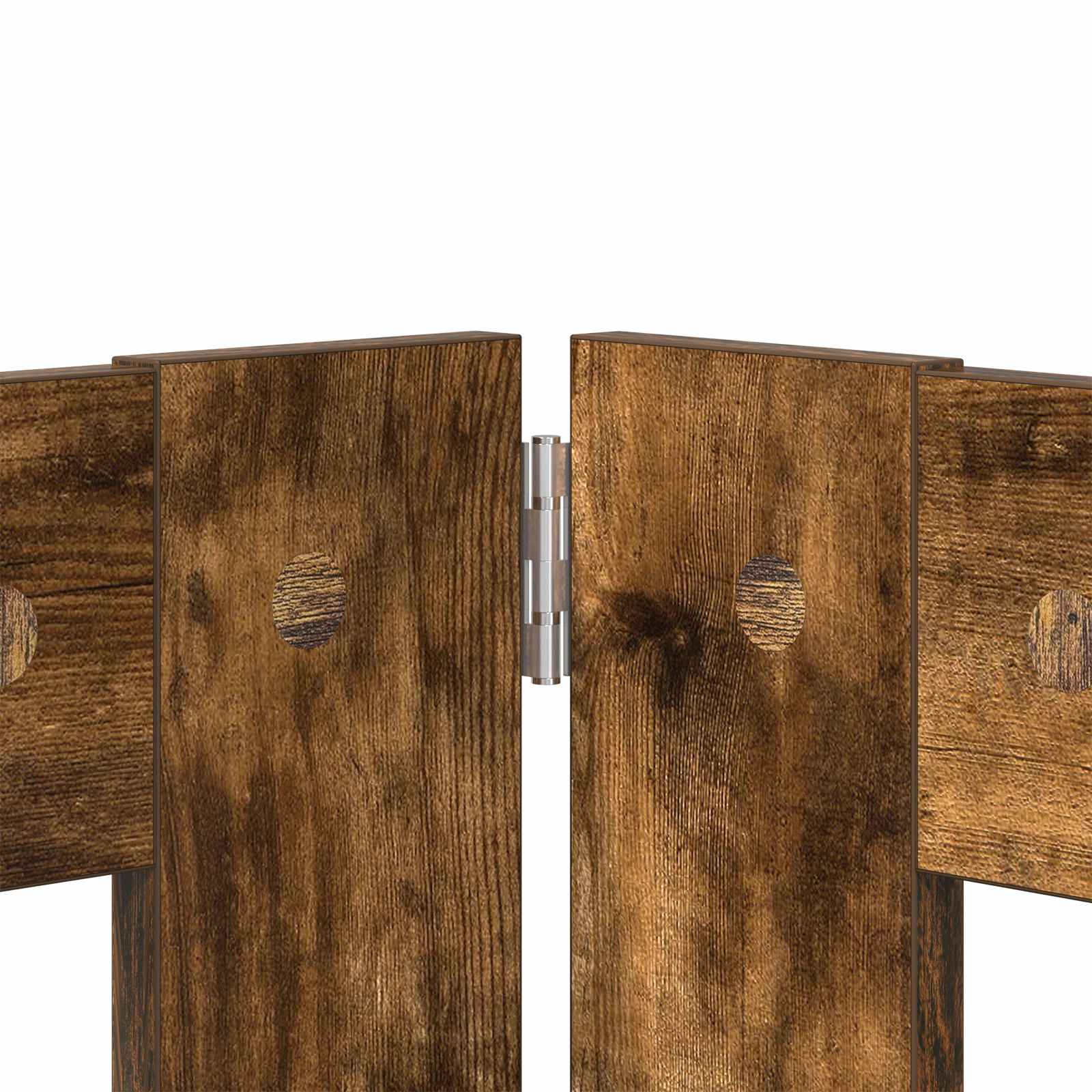 Klappbares Hundetor mit Ständern 4 stk. Räuchereiche 241 cm