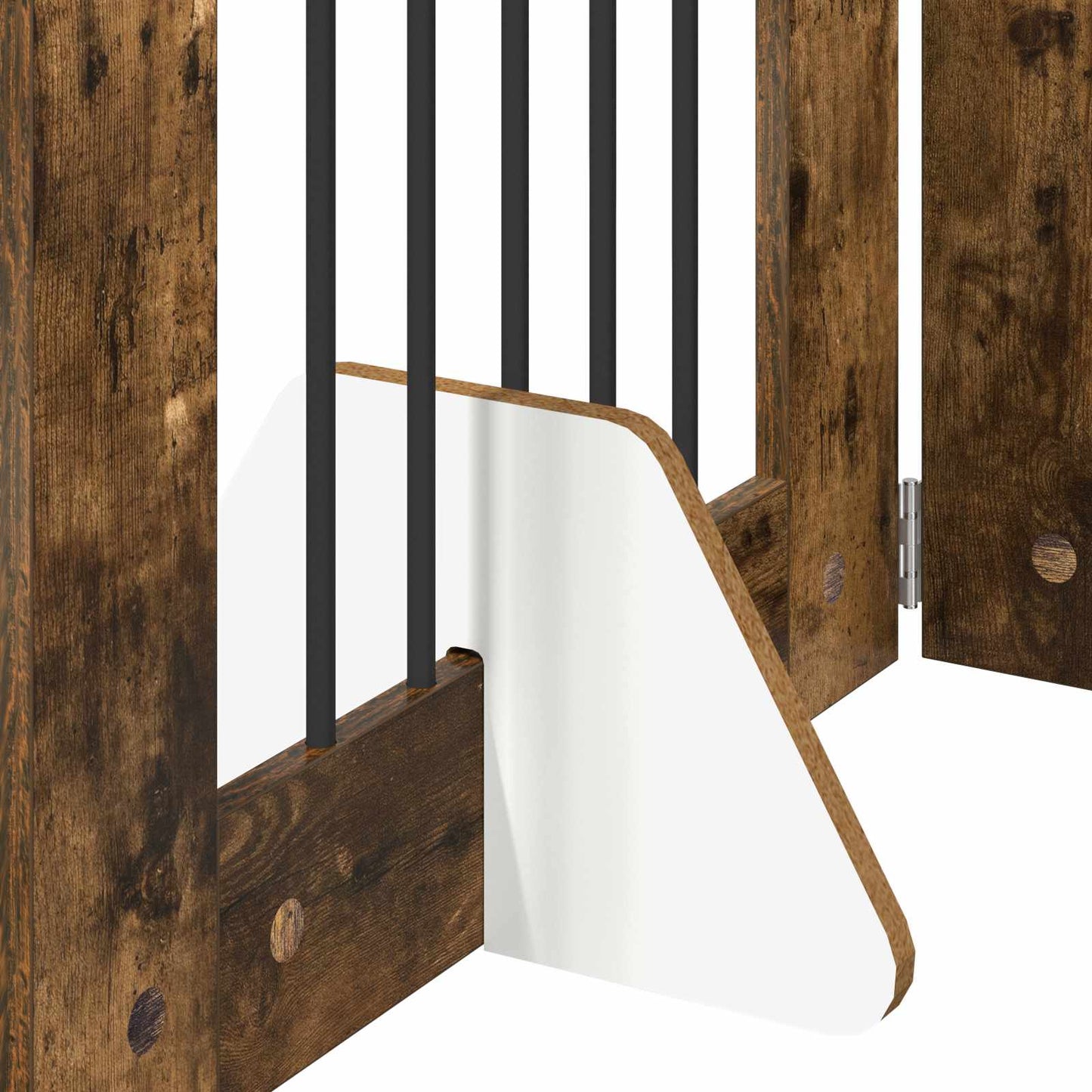 Klappbares Hundetor mit Ständern 4 stk. Räuchereiche 241 cm