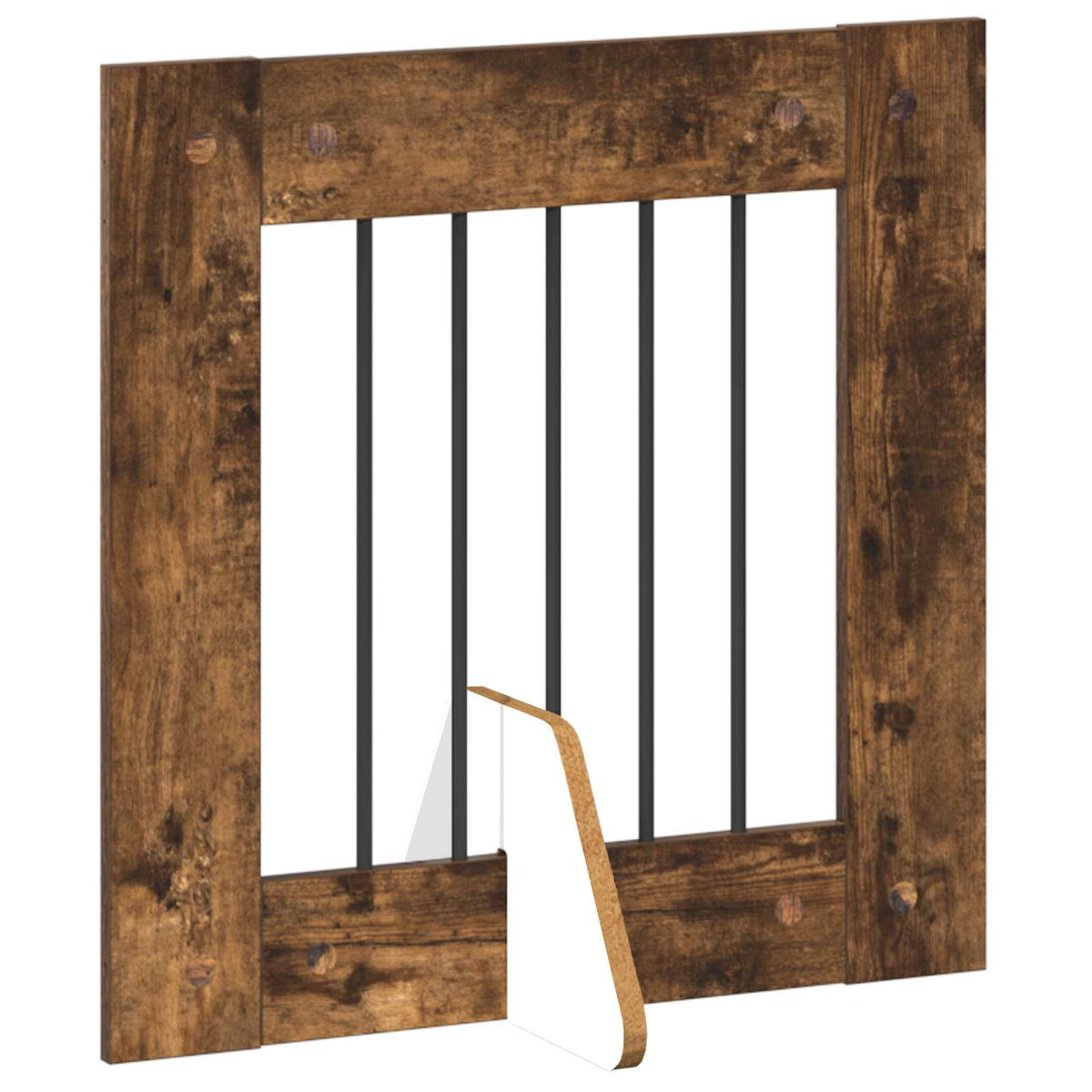 Klappbares Hundetor mit Ständern 4 stk. Räuchereiche 241 cm