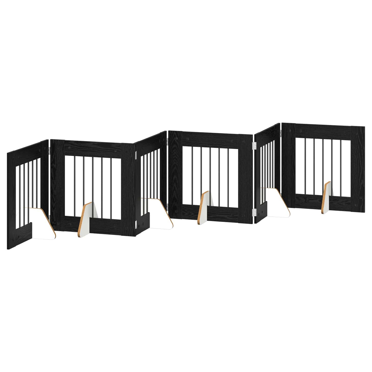 Klappbares Hundetor mit Ständern 6 stk. Schwarz Eichen-Optik