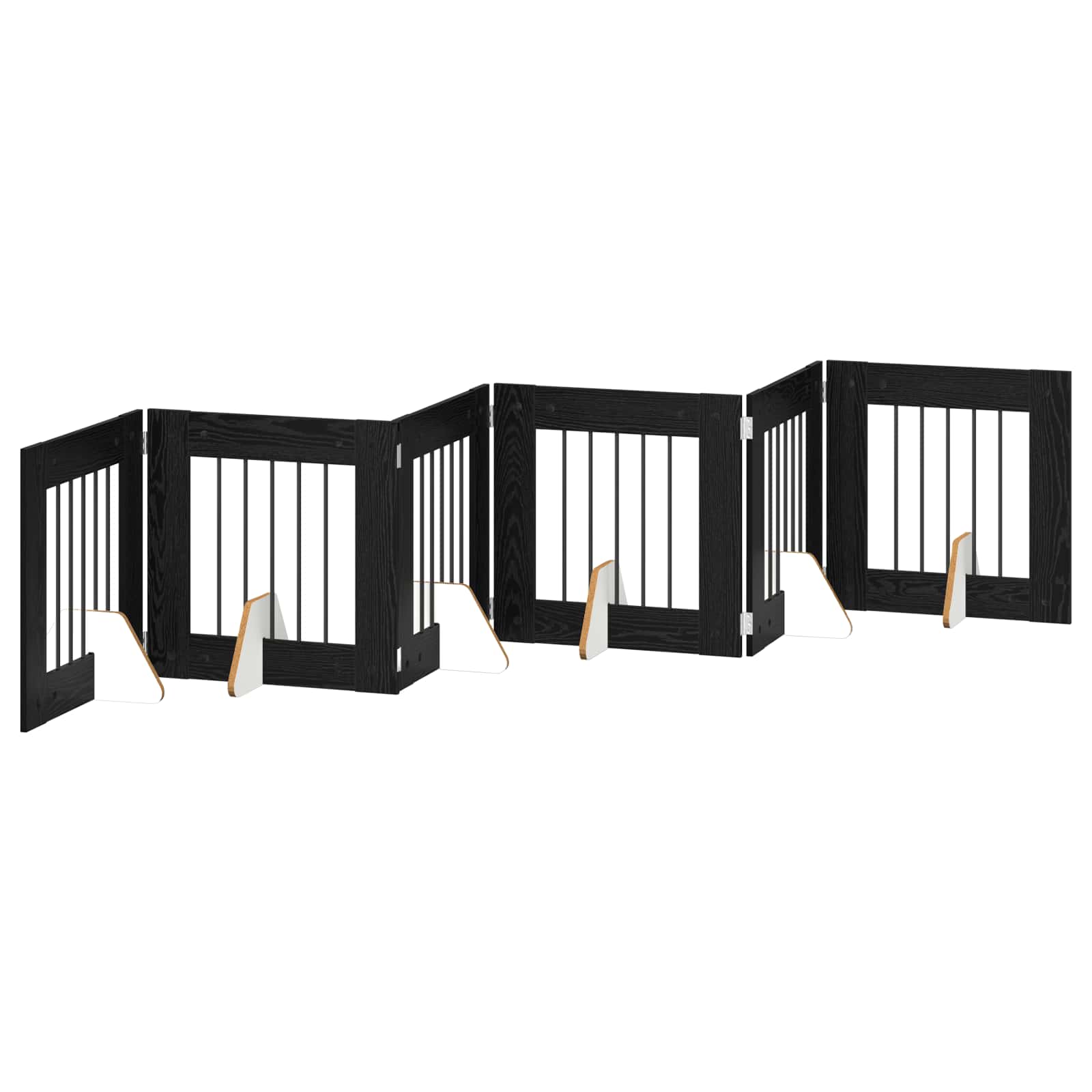 Klappbares Hundetor mit Ständern 6 stk. Schwarz Eichen-Optik
