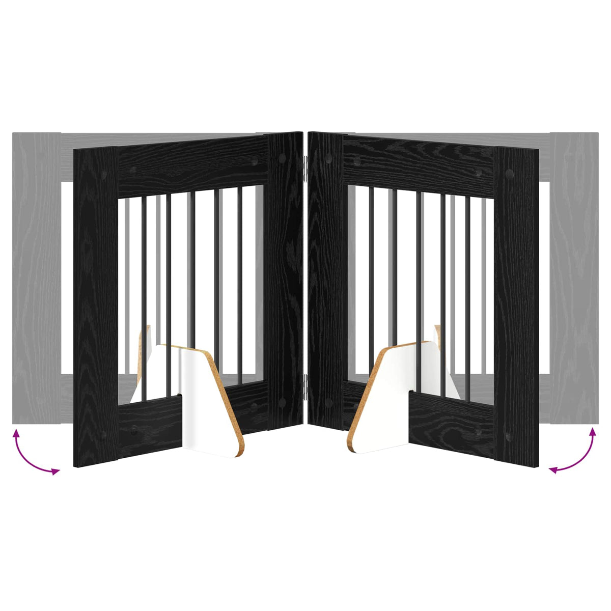 Klappbares Hundetor mit Ständern 6 stk. Schwarz Eichen-Optik