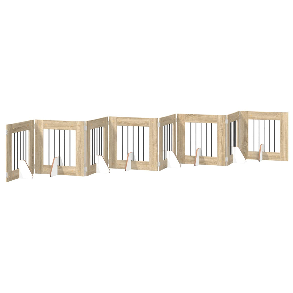 Klappbares Hundetor mit Ständern 8 stk. Sonoma-Eiche 60 cm