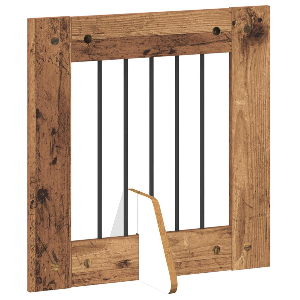 Klappbares Hundetor mit Ständern 8 stk. Altholz 60 cm
