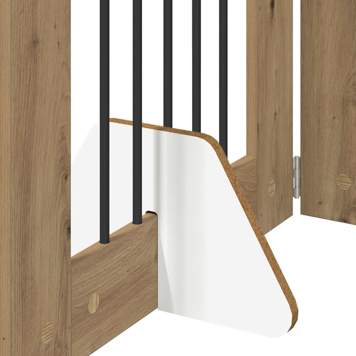 Klappbares Hundetor mit Ständern 8 stk. Artisan-Eiche 60 cm