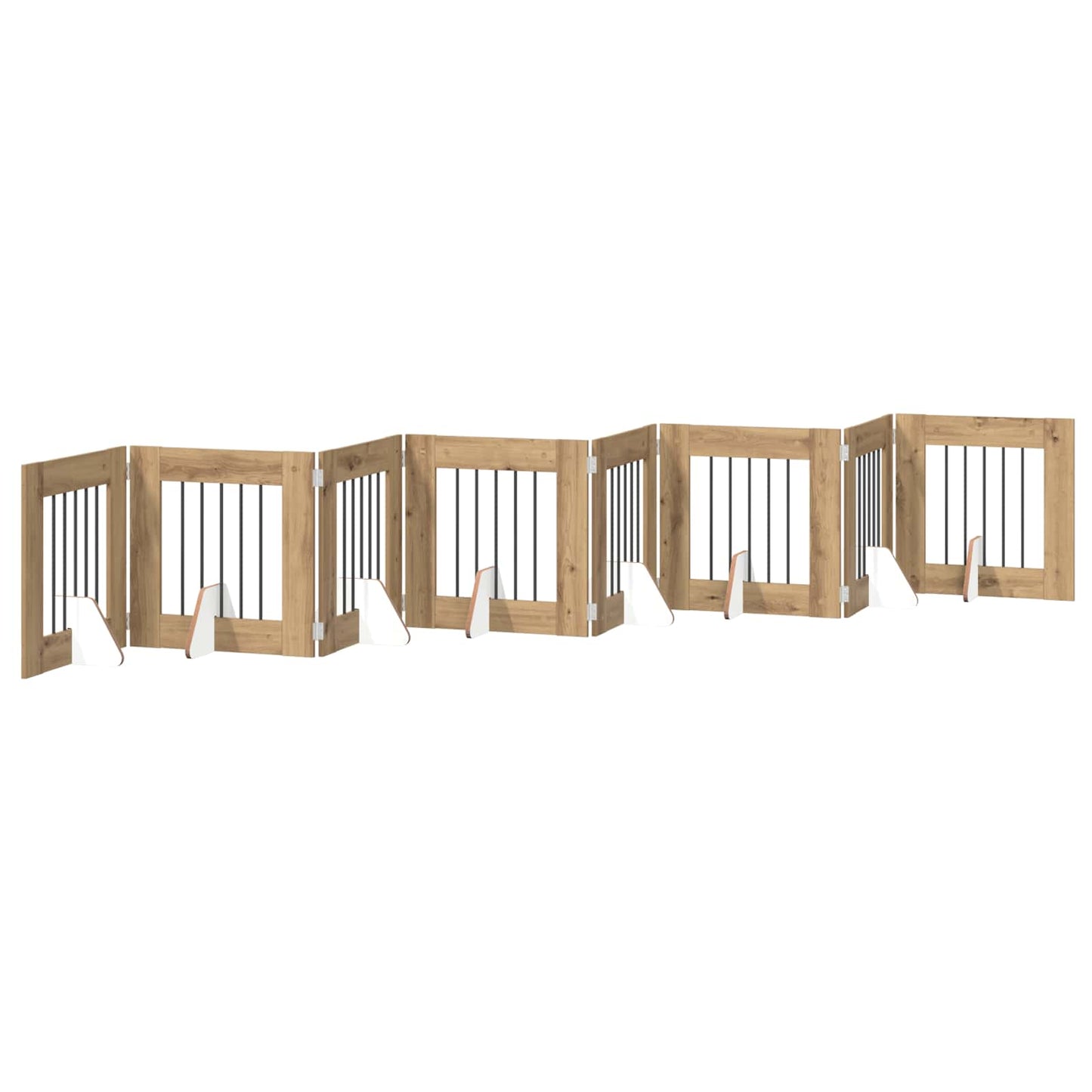 Klappbares Hundetor mit Ständern 8 stk. Artisan-Eiche 60 cm