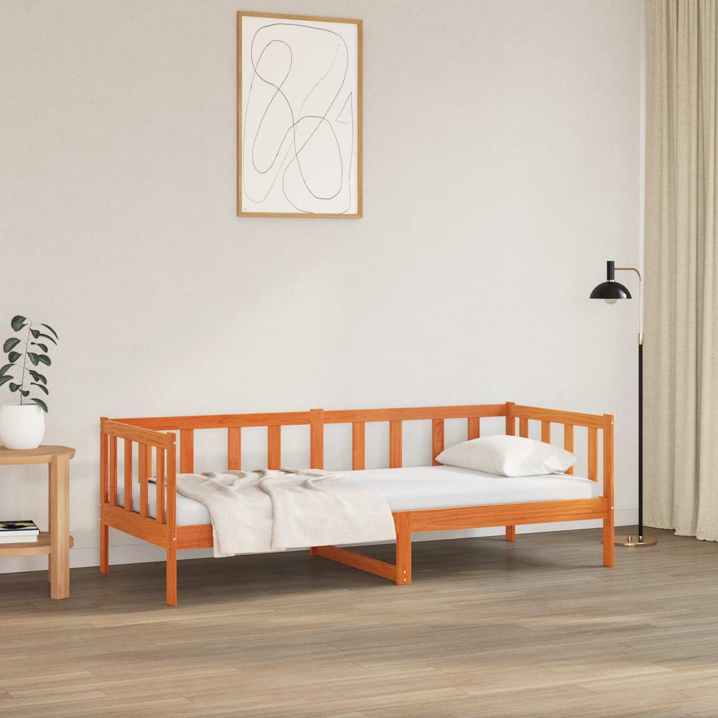 Bettrahmen Wachsbraun 80 x 200 cm Massives Kiefernholz