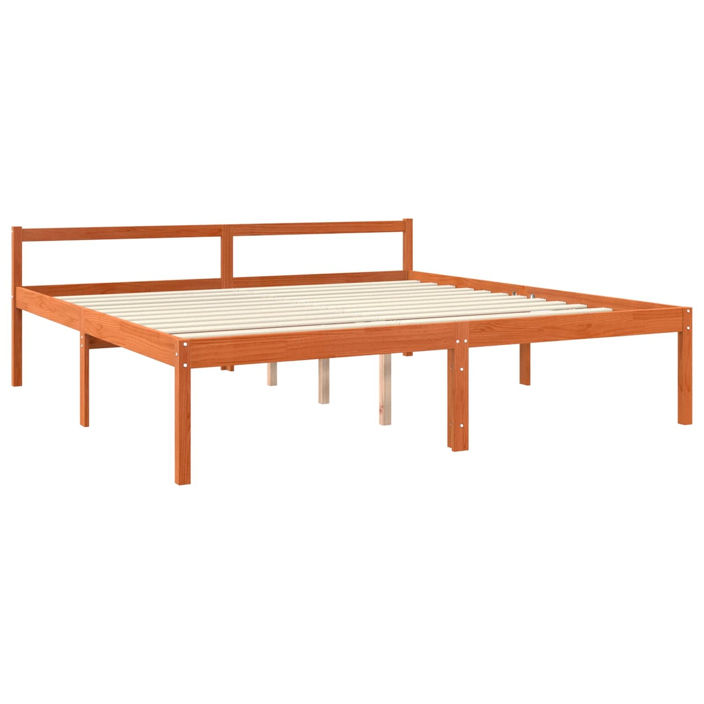 Bettrahmen Wachsbraun 180 x 200 cm Massives Kiefernholz