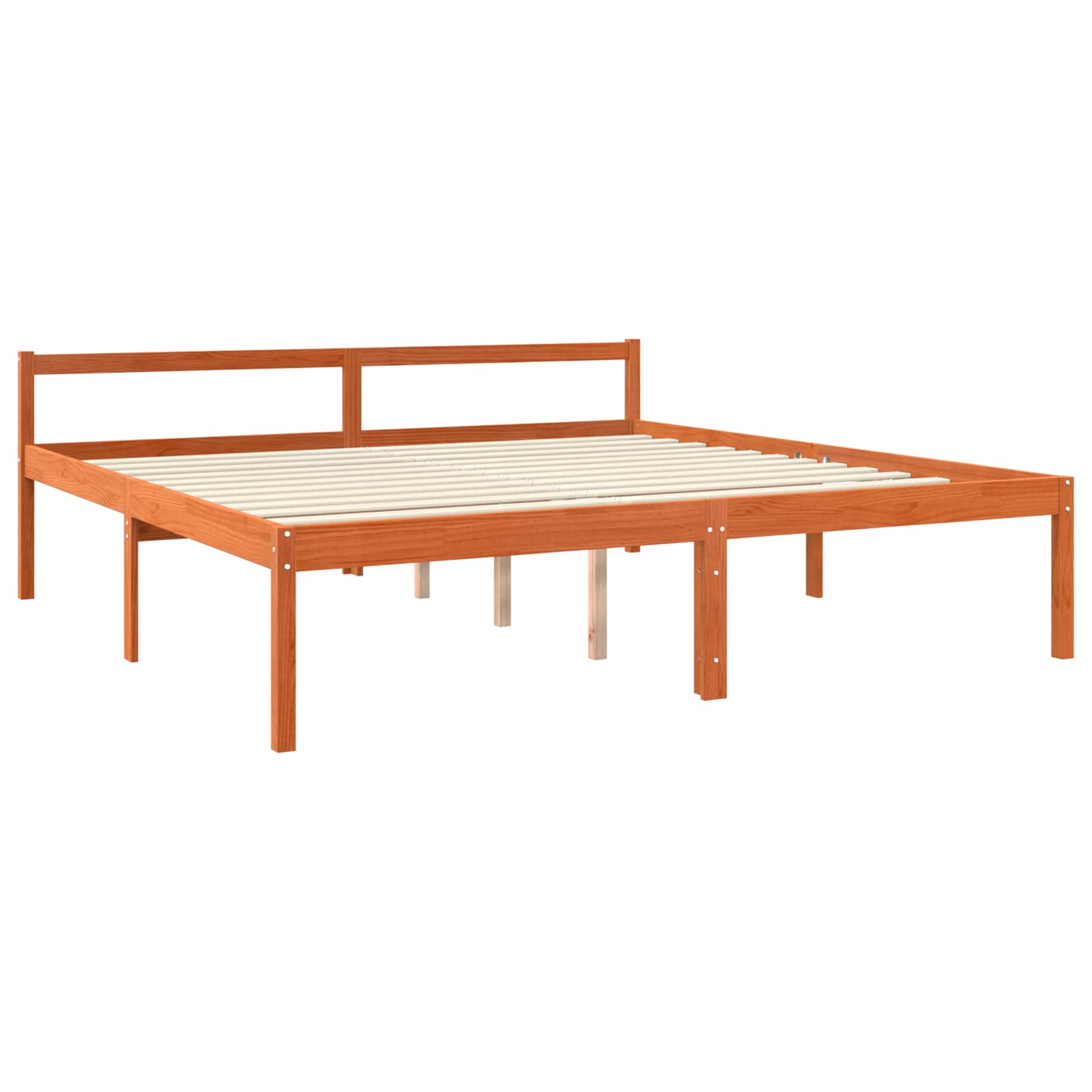 Bettrahmen Wachsbraun 200 x 200 cm Massives Kiefernholz