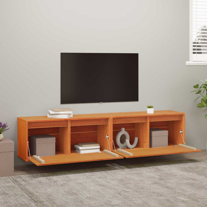 Wandschrank 2 stk. Wachsbraun 80 x 30 x 35 cm