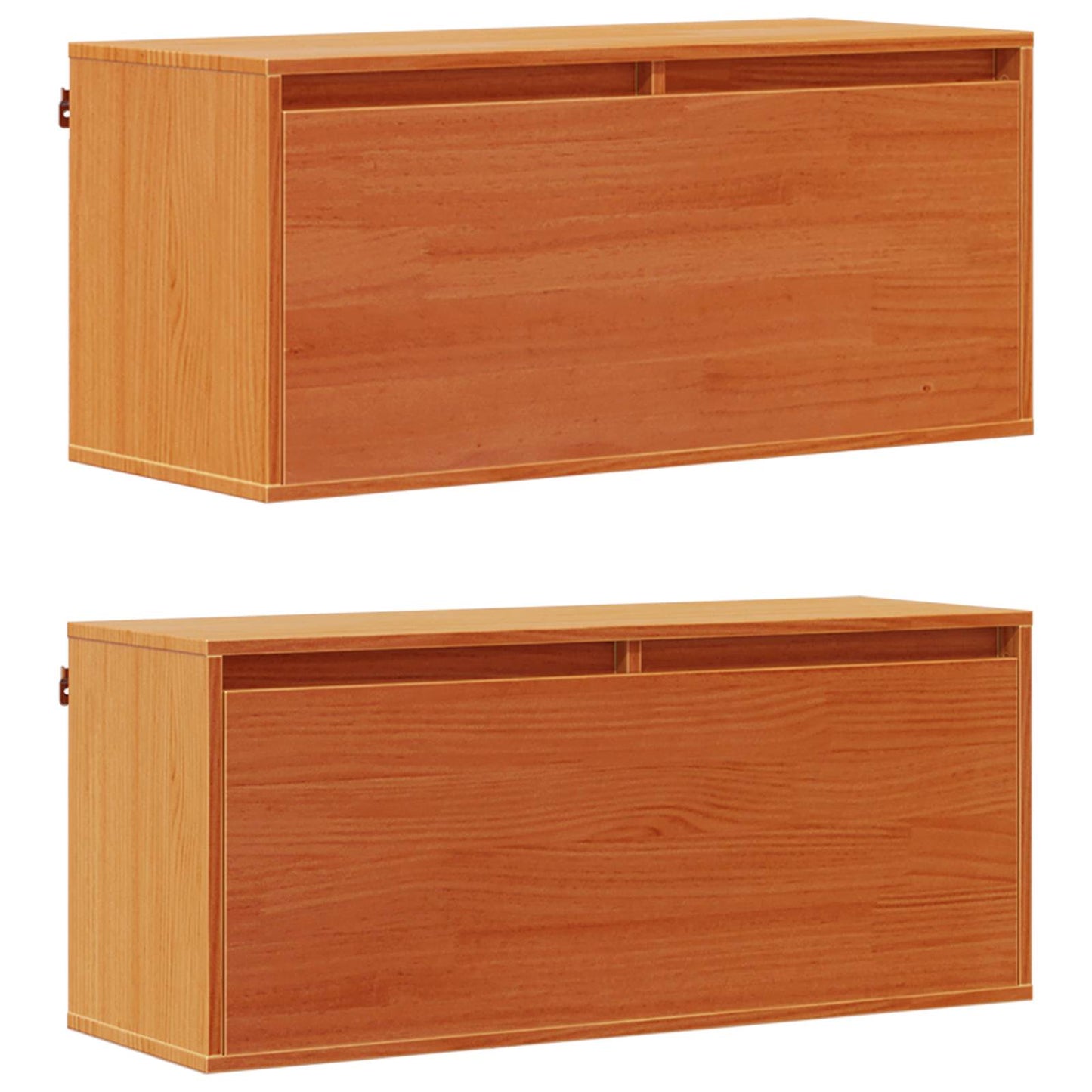 Wandschrank 2 stk. Wachsbraun 80 x 30 x 35 cm