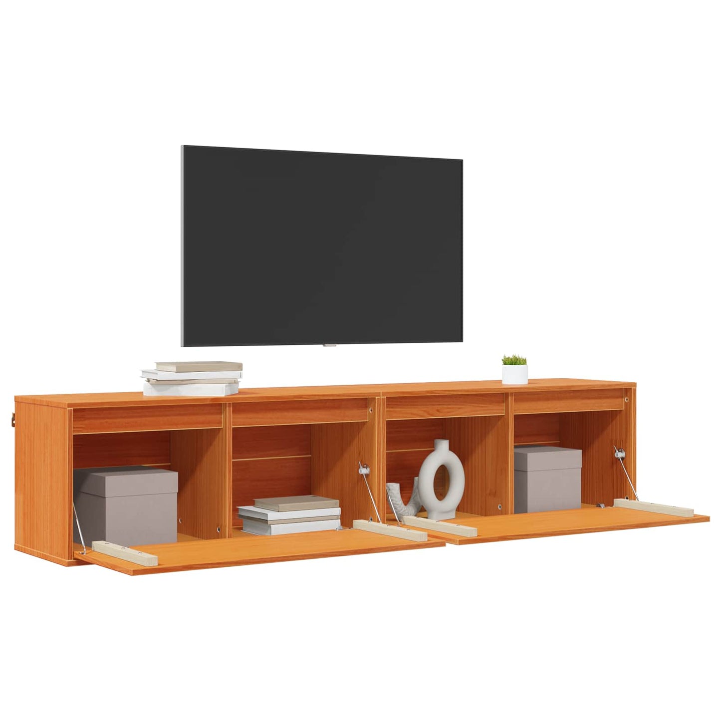 Wandschrank 2 stk. Wachsbraun 80 x 30 x 35 cm