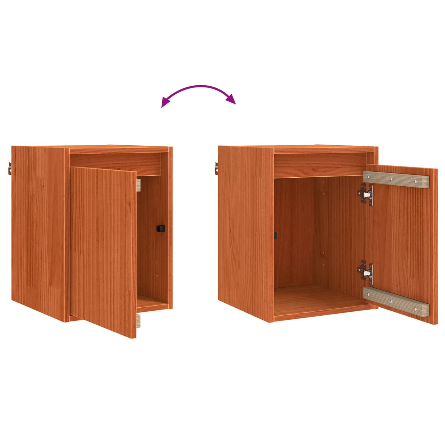 Wandschrank Wachsbraun 30 x 30 x 40 cm Massives Kiefernholz