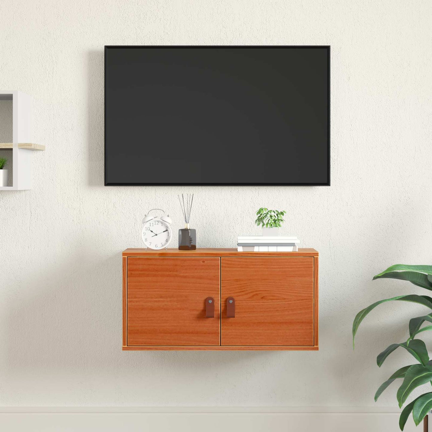 Wandschrank Wachsbraun 60 x 30 x 30 cm Massives Kiefernholz