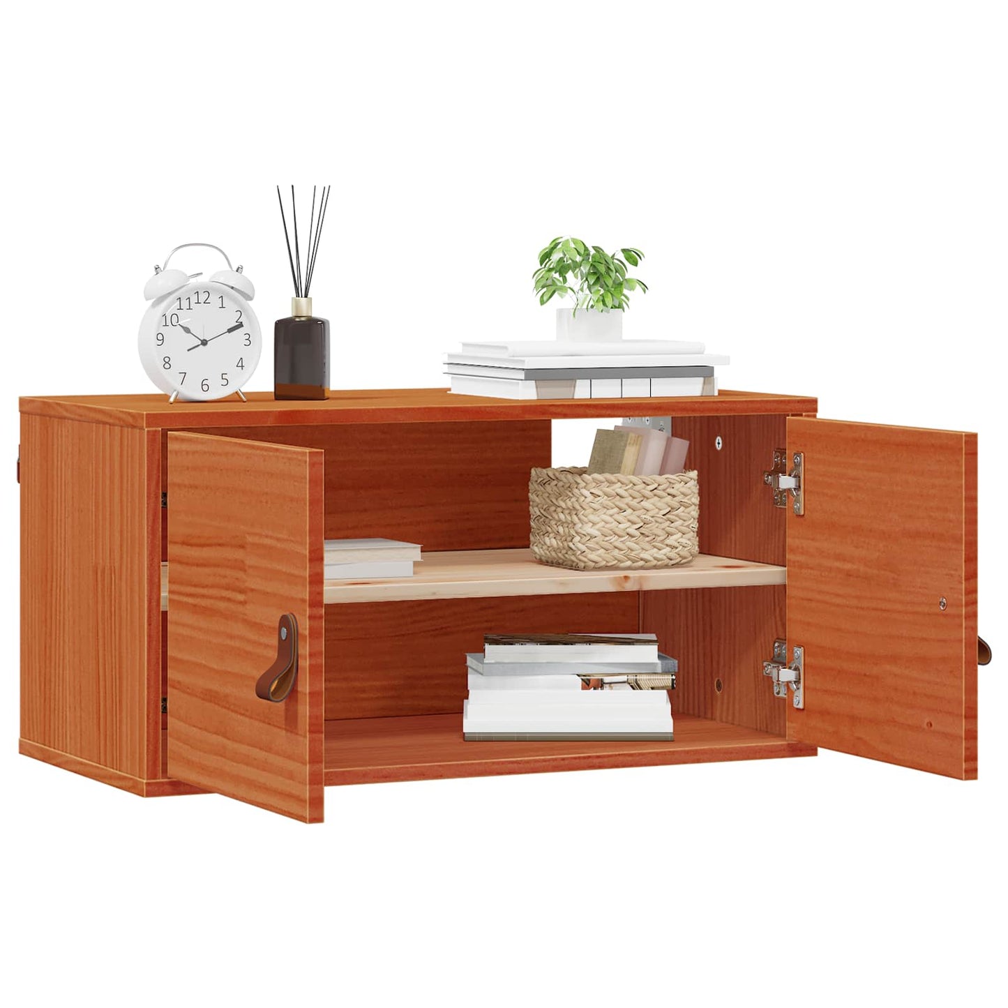Wandschrank 2 stk. Wachsbraun 60 x 30 x 30 cm