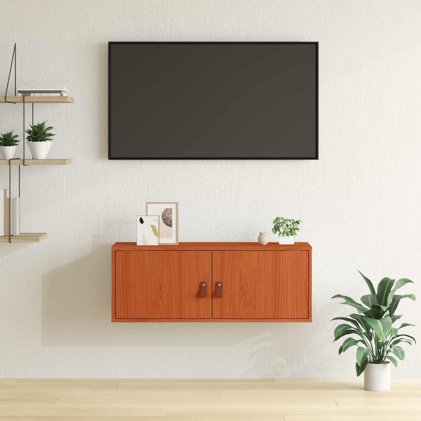 Wandschrank Wachsbraun 80 x 30 x 30 cm Massives Kiefernholz