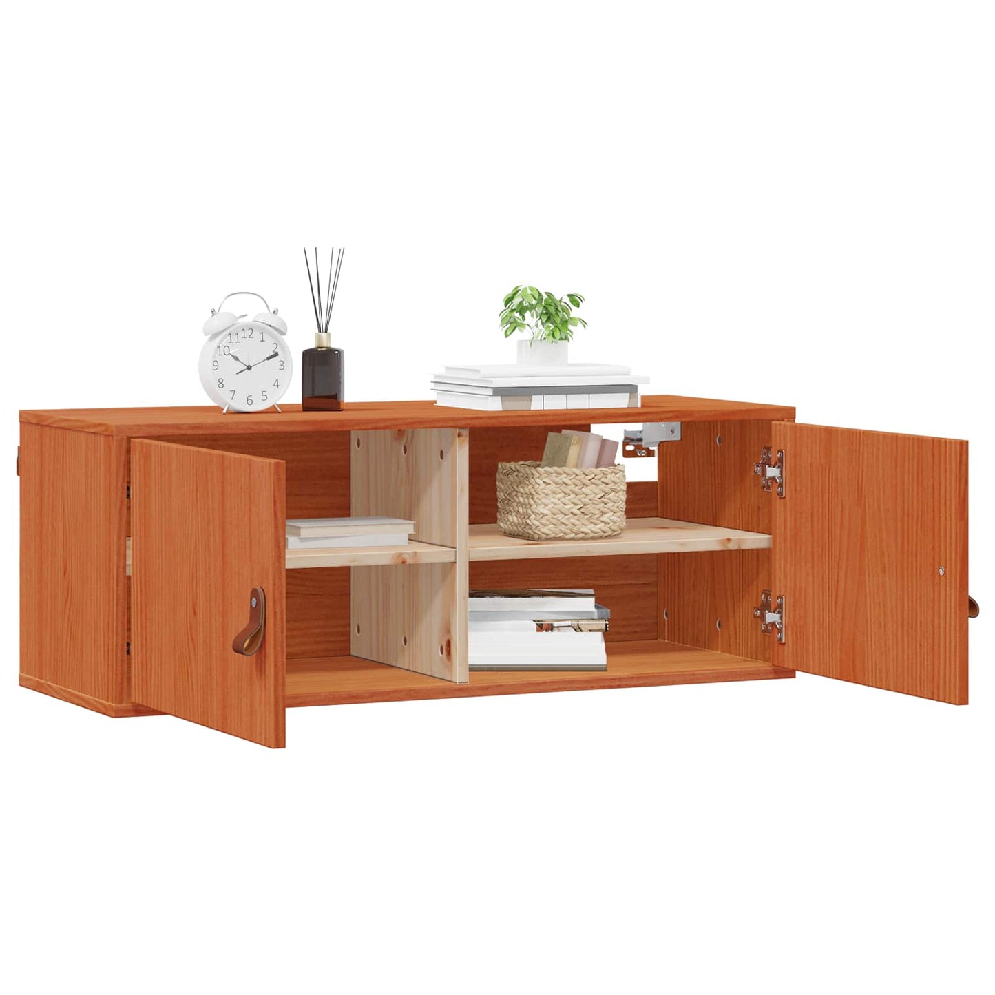 Wandschrank Wachsbraun 80 x 30 x 30 cm Massives Kiefernholz