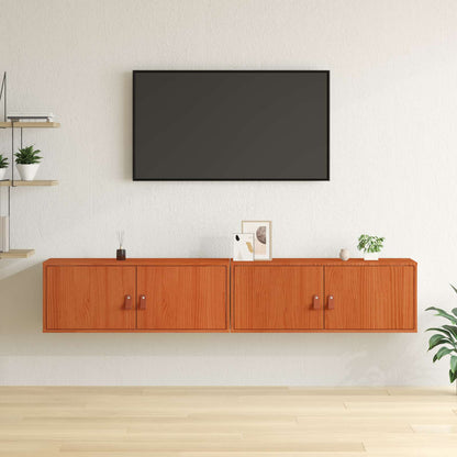 Wandschrank 2 stk. Wachsbraun 80 x 30 x 30 cm