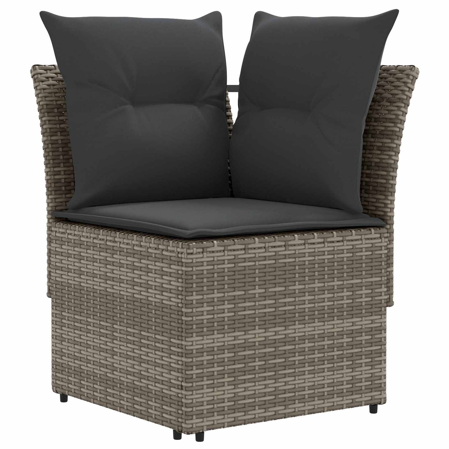 2 Stk. Gartenarmsessel mit Ecksofa PE-Rattan