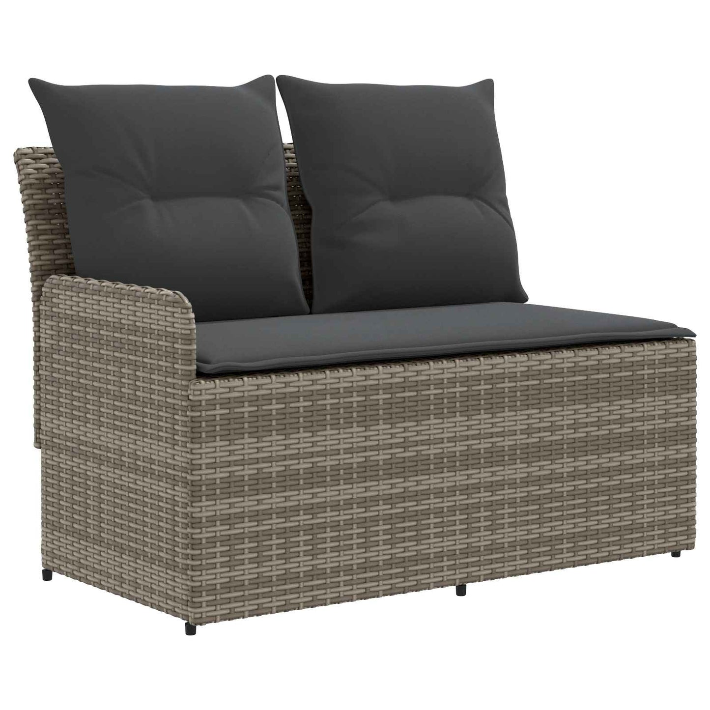 2 Stk. Gartenarmsessel mit Ecksofa PE-Rattan