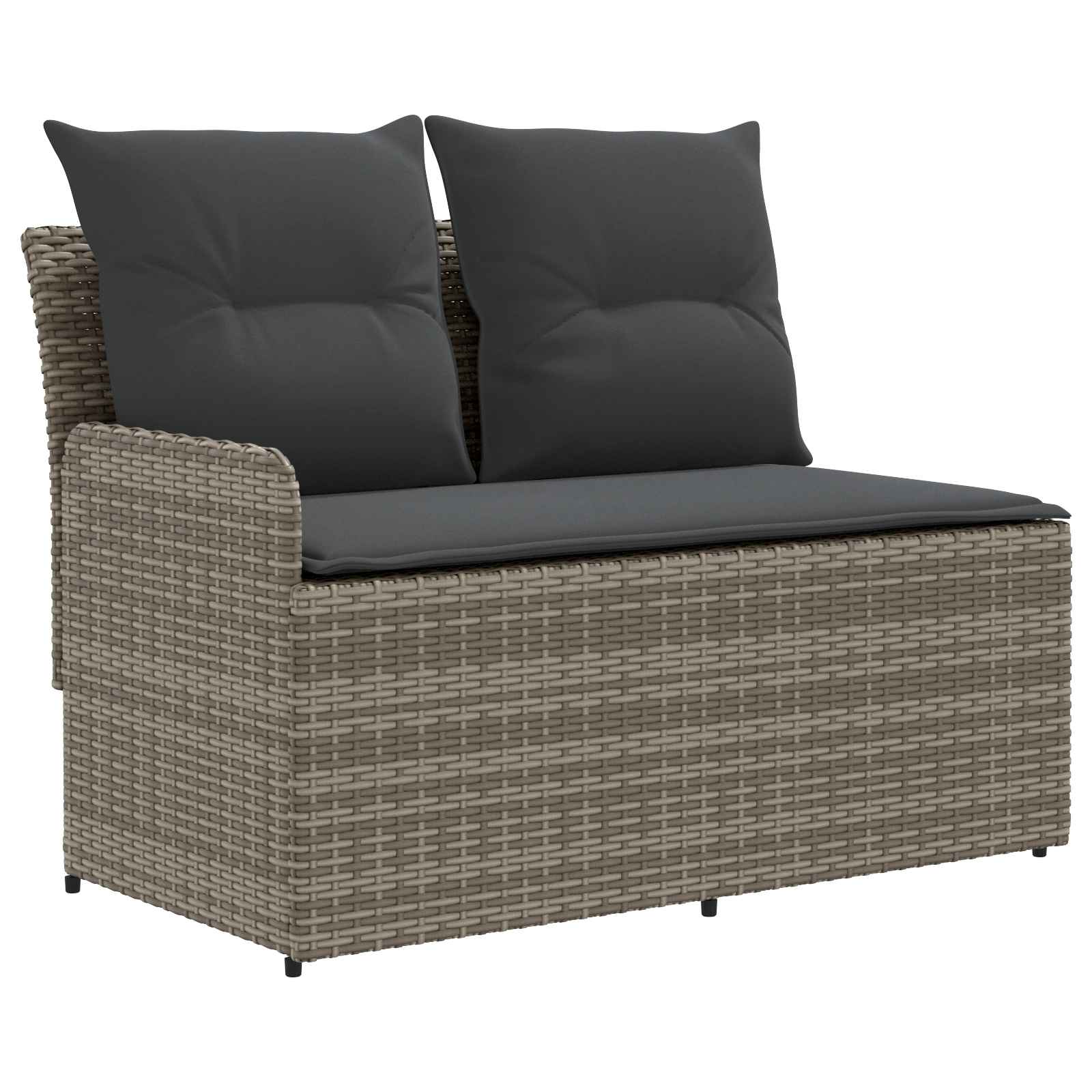2 Stk. Gartenarmsessel mit Ecksofa PE-Rattan