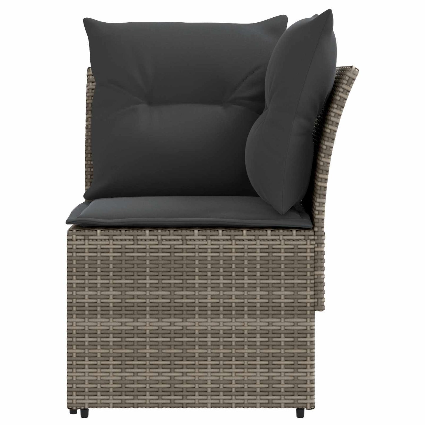 2 Stk. Gartenarmsessel mit Ecksofa PE-Rattan