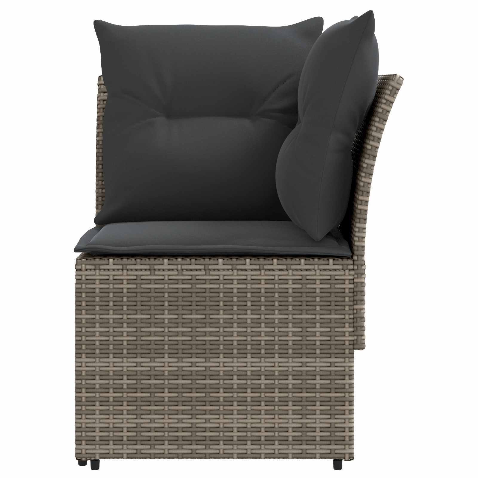 2 Stk. Gartenarmsessel mit Ecksofa PE-Rattan