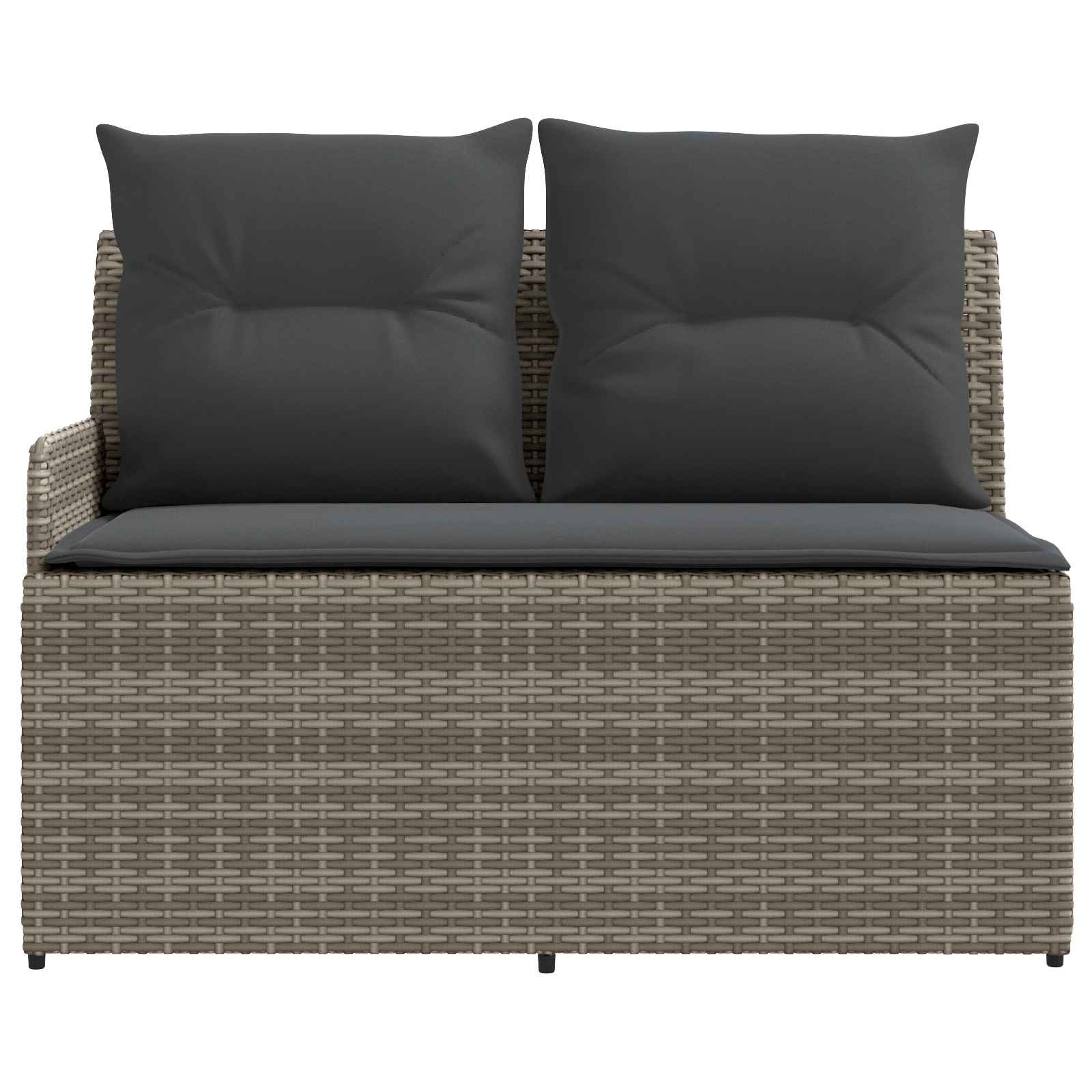 2 Stk. Gartenarmsessel mit Ecksofa PE-Rattan