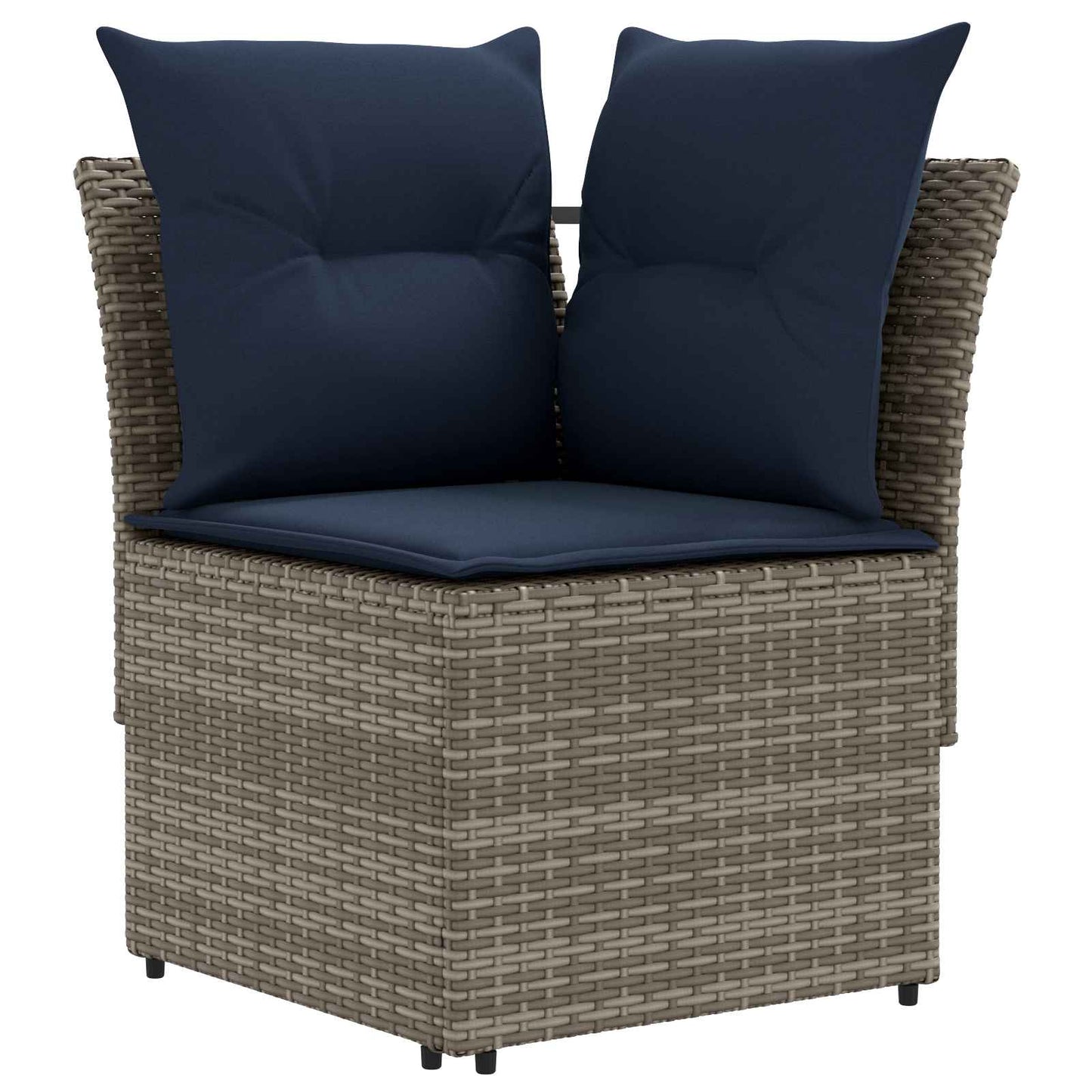 2 Stk. Gartenarmsessel mit Ecksofa PE-Rattan