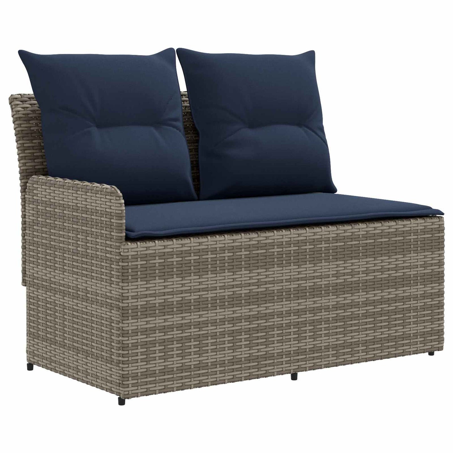 2 Stk. Gartenarmsessel mit Ecksofa PE-Rattan