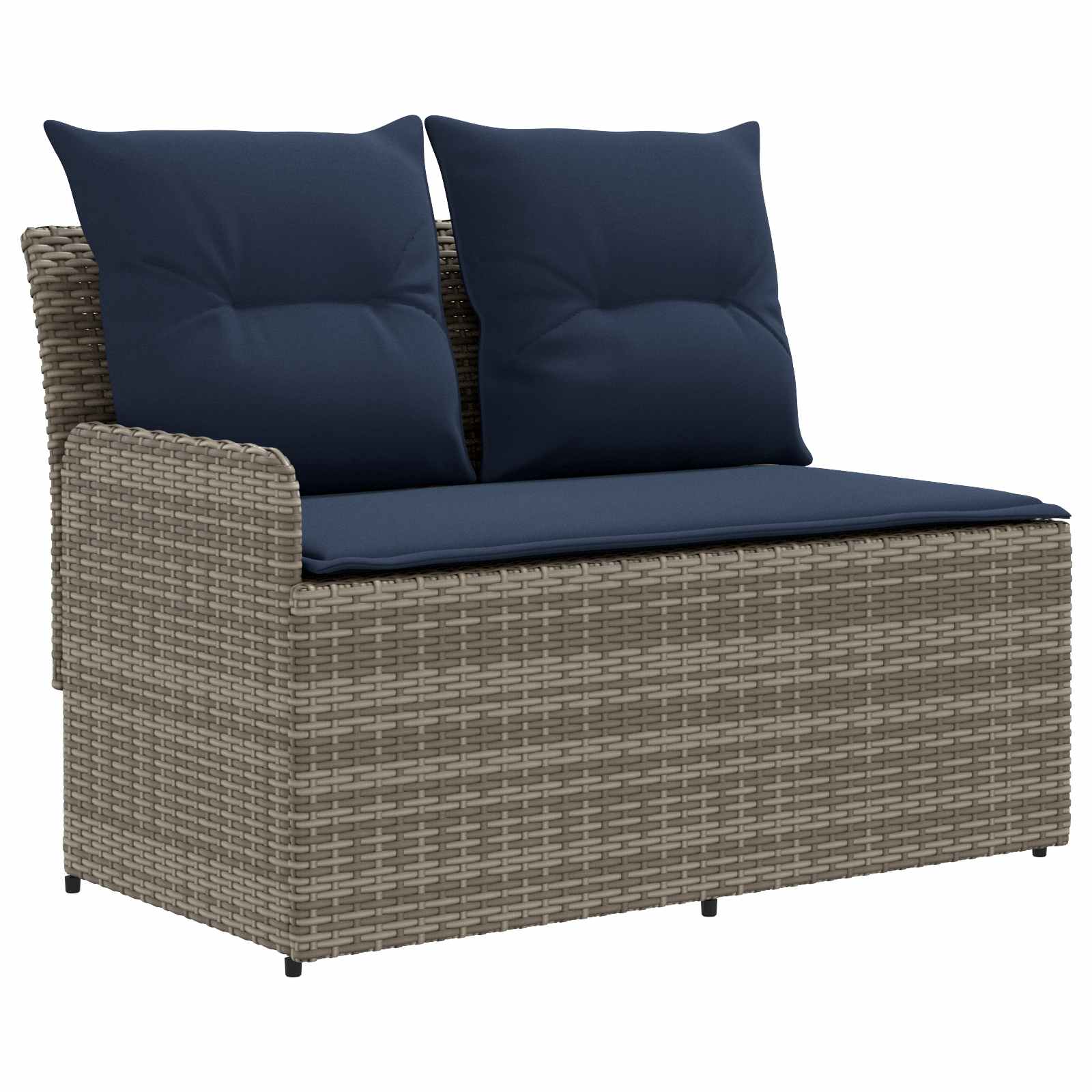 2 Stk. Gartenarmsessel mit Ecksofa PE-Rattan
