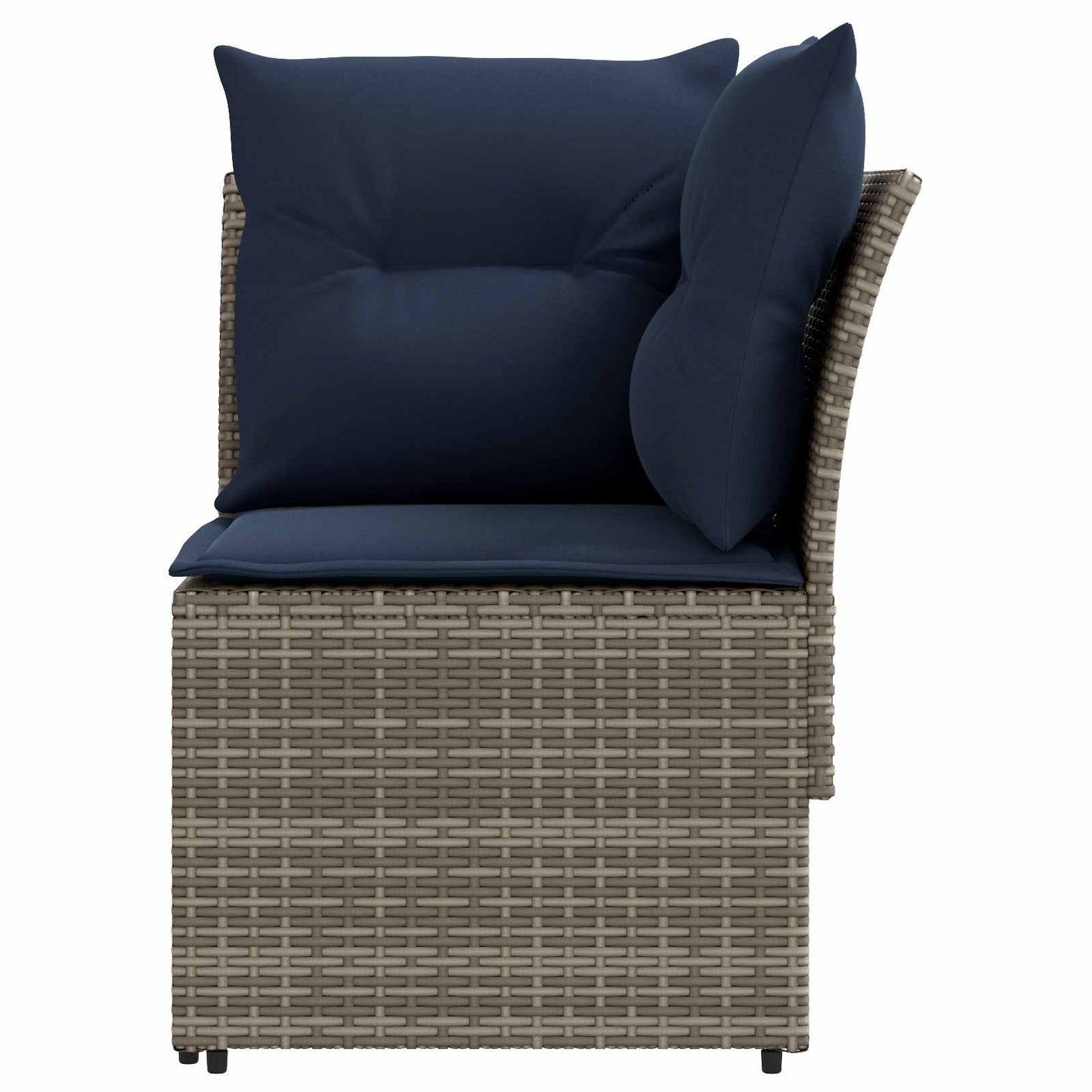 2 Stk. Gartenarmsessel mit Ecksofa PE-Rattan