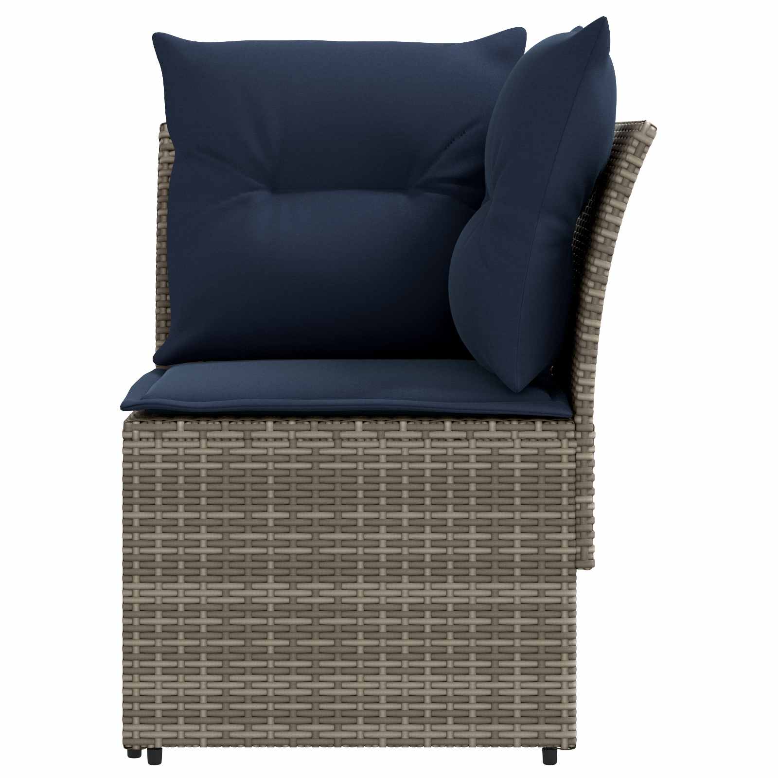 2 Stk. Gartenarmsessel mit Ecksofa PE-Rattan