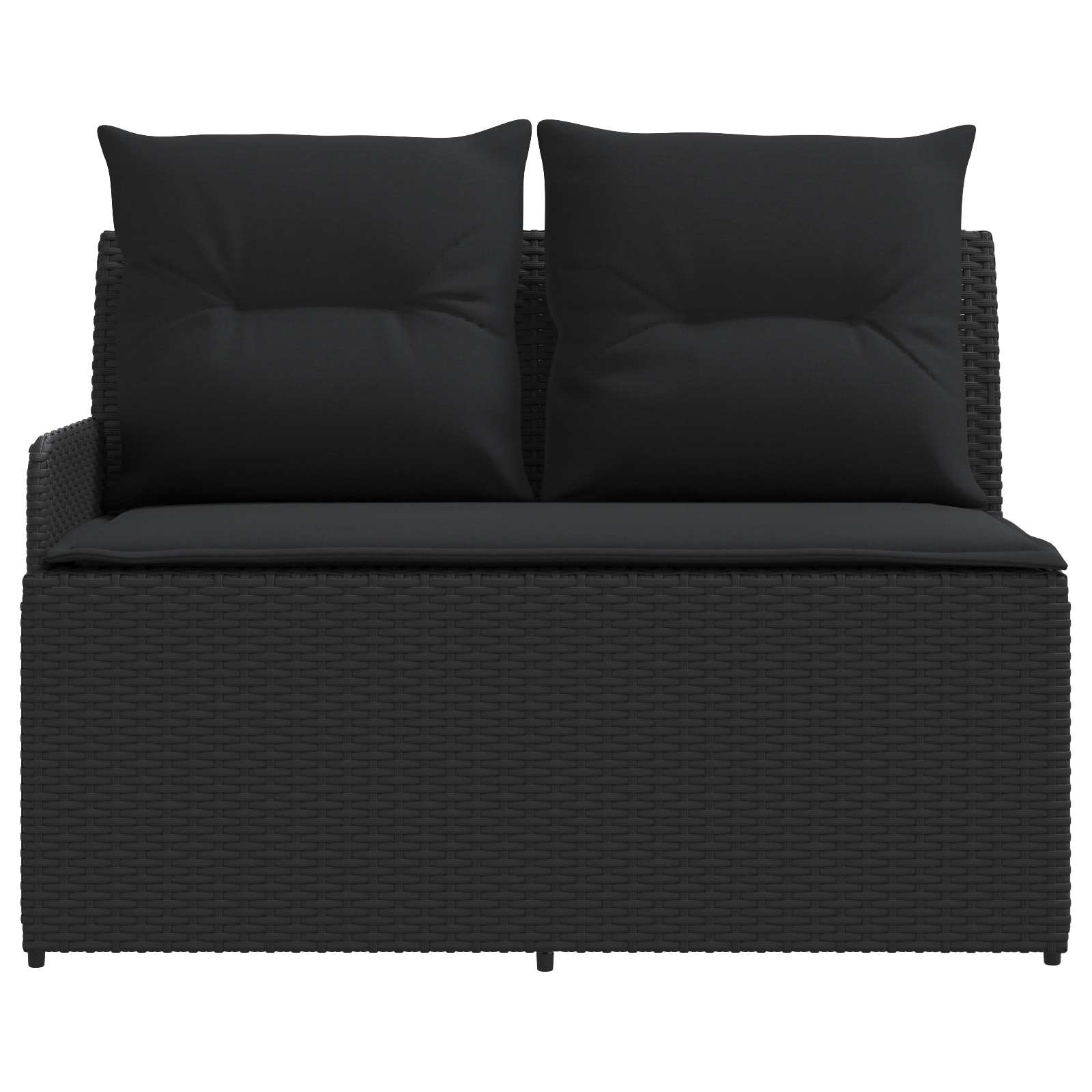 Garten Armlehnen Sofa mit Klapptisch 2 Stück Schwarz PE-Rattan