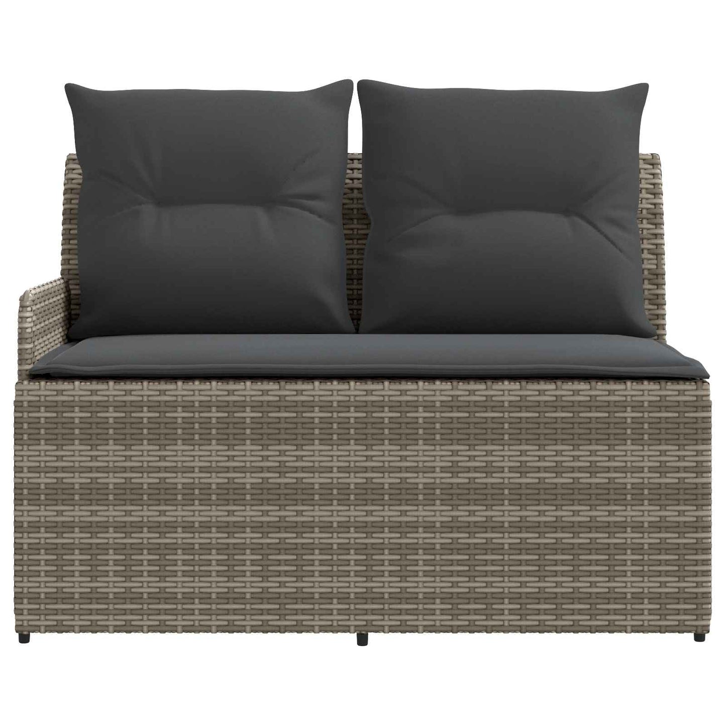Garten Armlehnen Sofa mit Klapptisch 2 Stück PE-Rattan