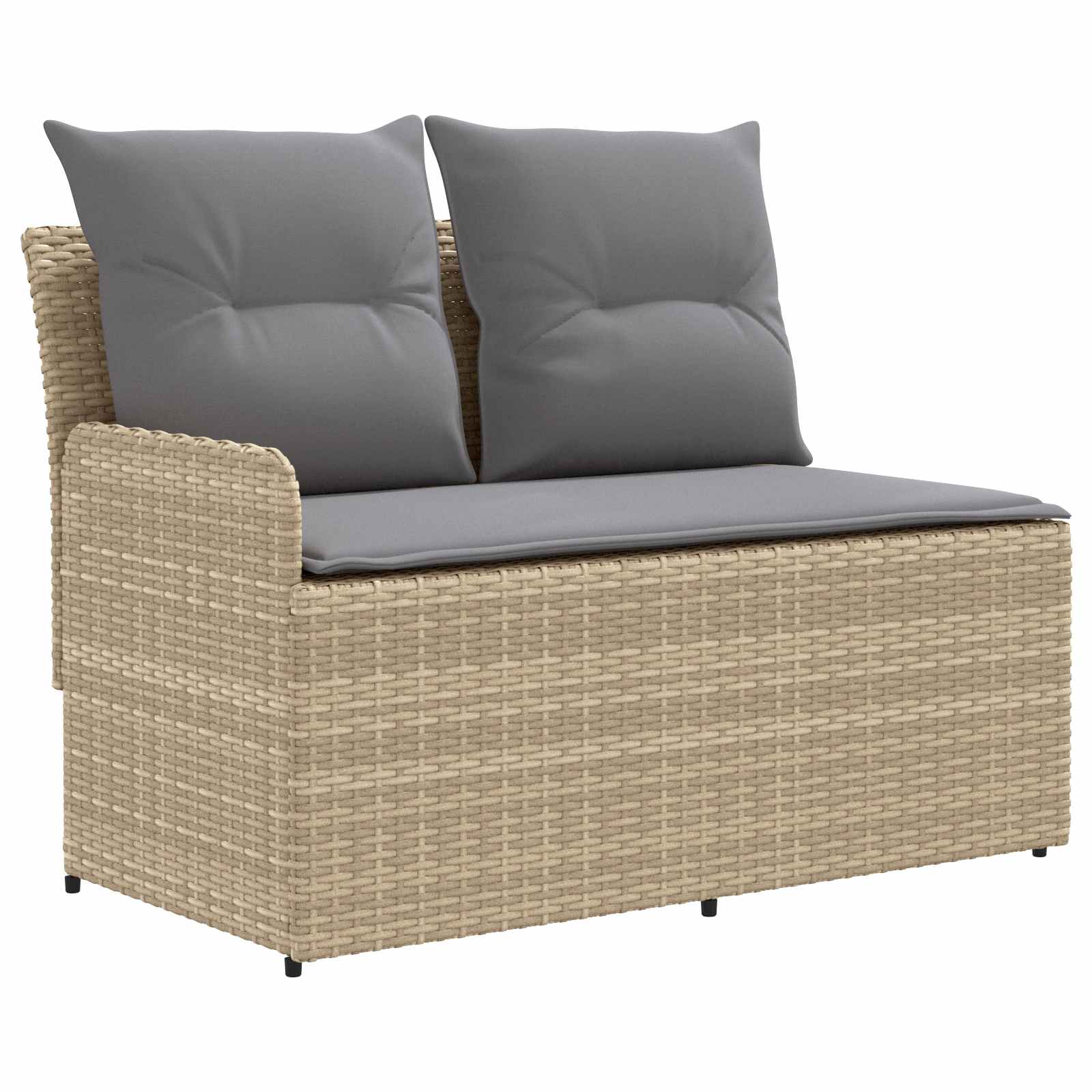 Garten Armlehnen Sofa mit Klapptisch 2 Stück Beige und Hellgrau