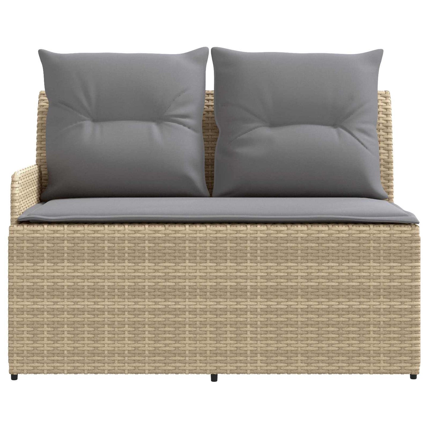 Garten Armlehnen Sofa mit Klapptisch 2 Stück Beige und Hellgrau