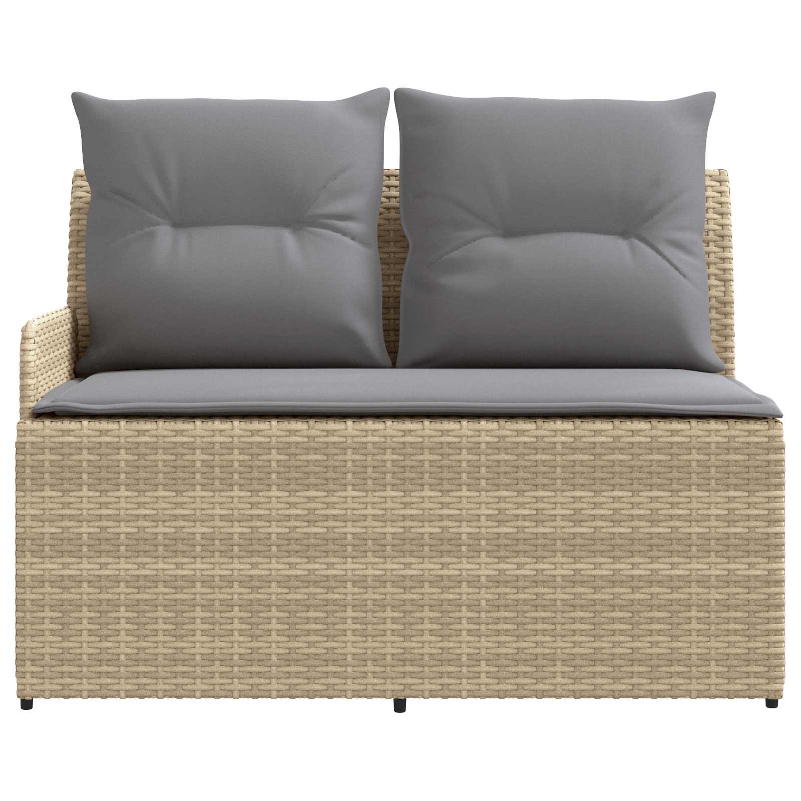 Garten Armlehnen Sofa mit Klapptisch 2 Stück Beige und Hellgrau