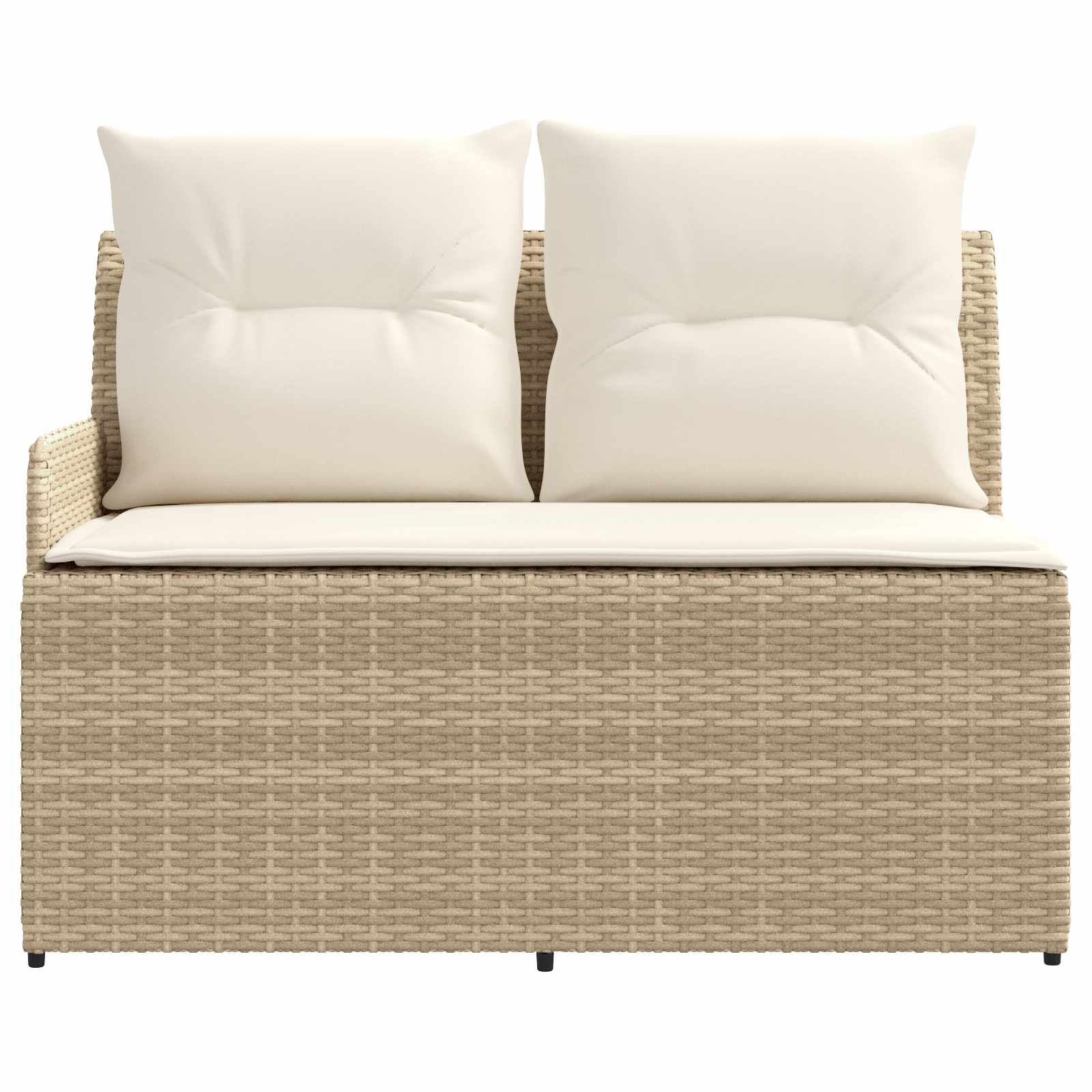 2 Stk. Garten Armlehnen Sofa mit Klapptisch PE-Rattan