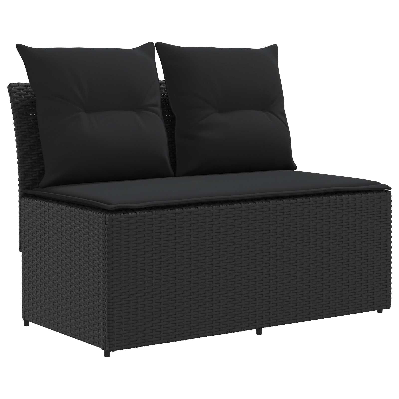 2 Stück Garten Mittel Sofa Mit Hochklapptisch Poly-Rattan