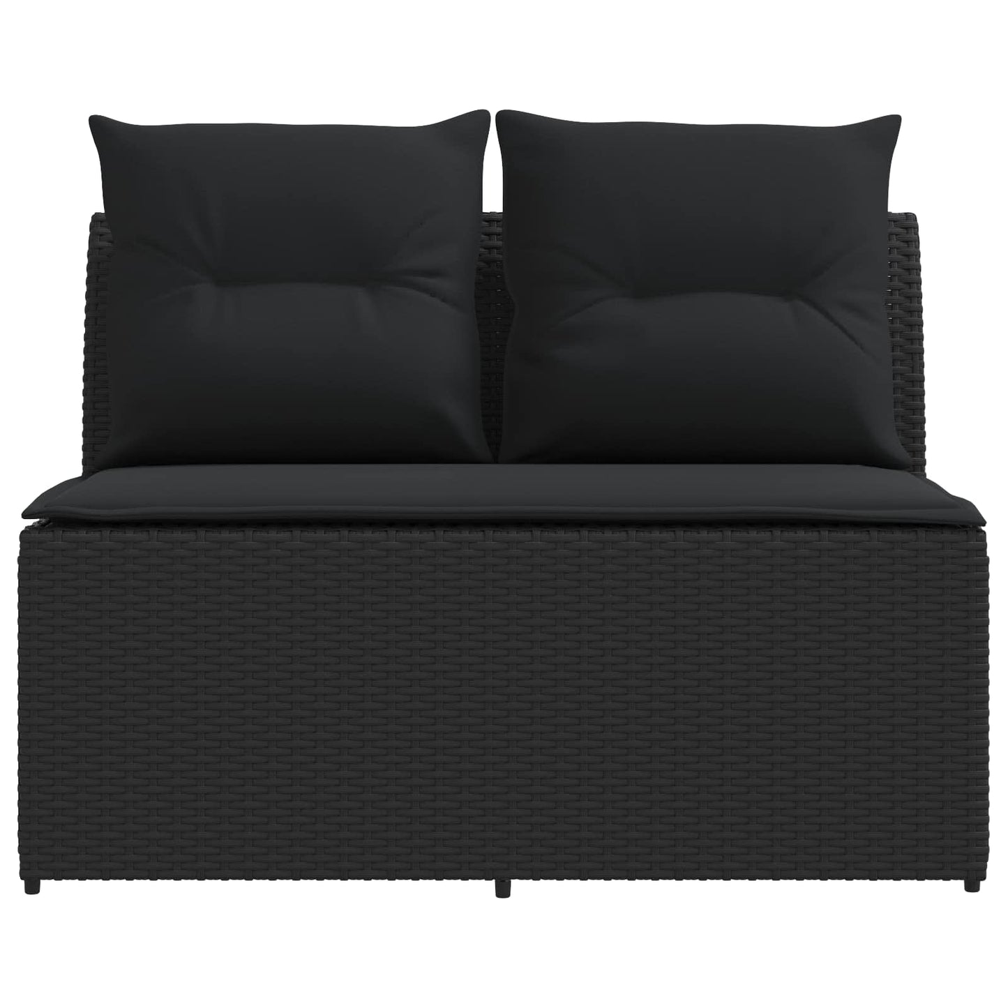 2 Stück Garten Mittel Sofa Mit Hochklapptisch Poly-Rattan