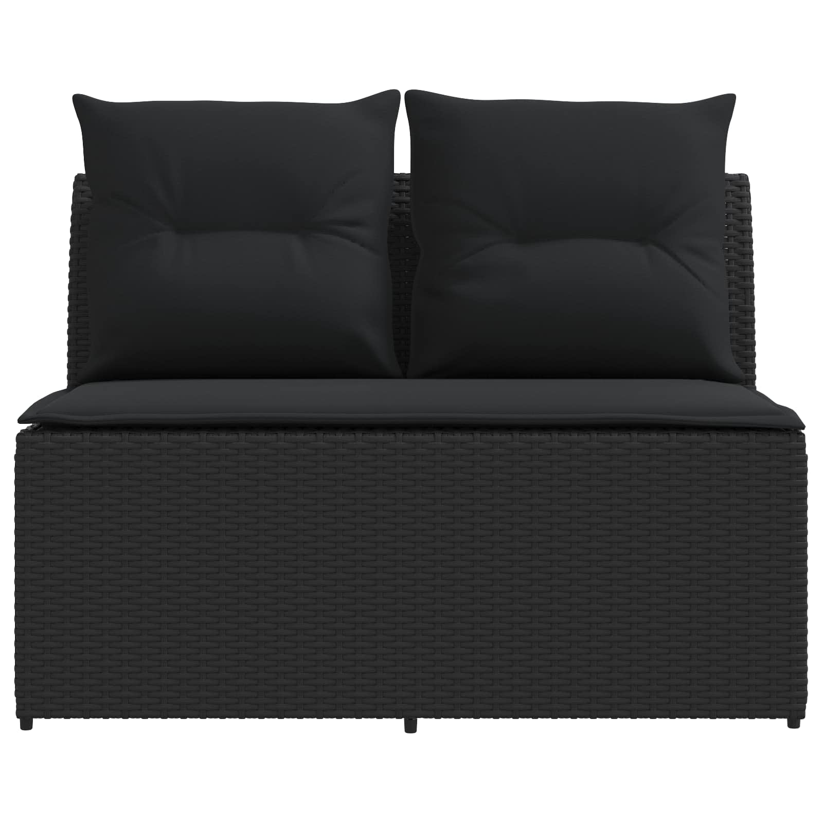 2 Stück Garten Mittel Sofa Mit Hochklapptisch Poly-Rattan