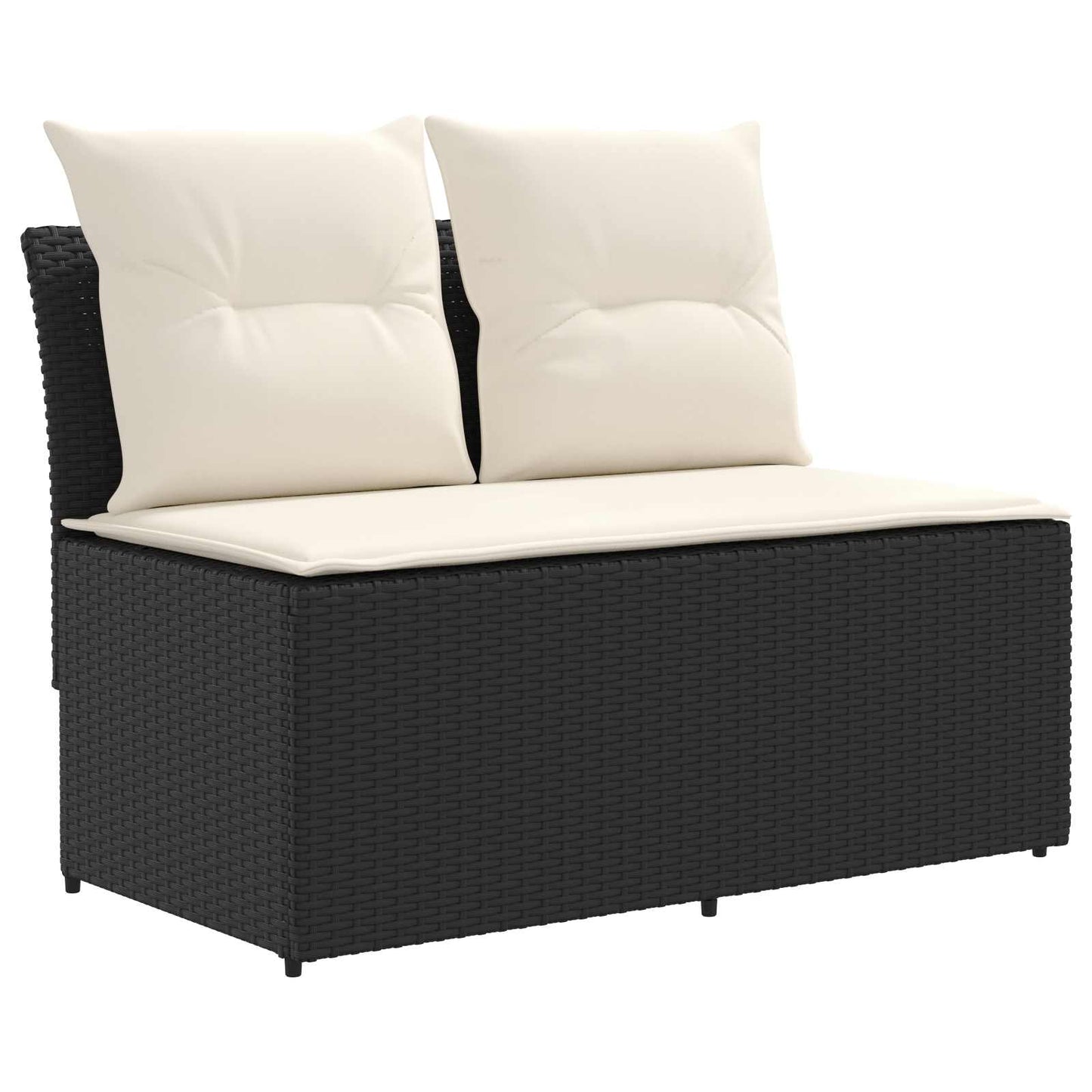 2 Stück Garten Mittel Sofa Mit Hochklapptisch Poly-Rattan