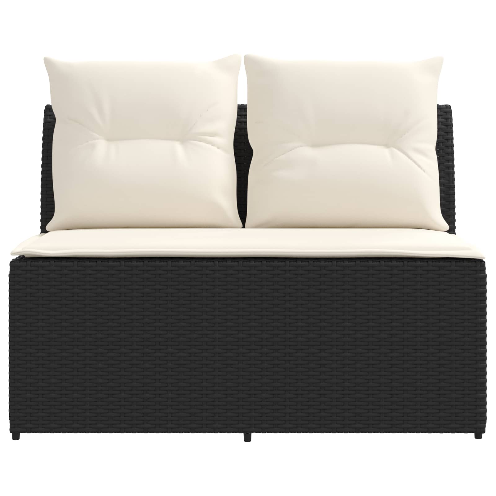 2 Stück Garten Mittel Sofa Mit Hochklapptisch Poly-Rattan