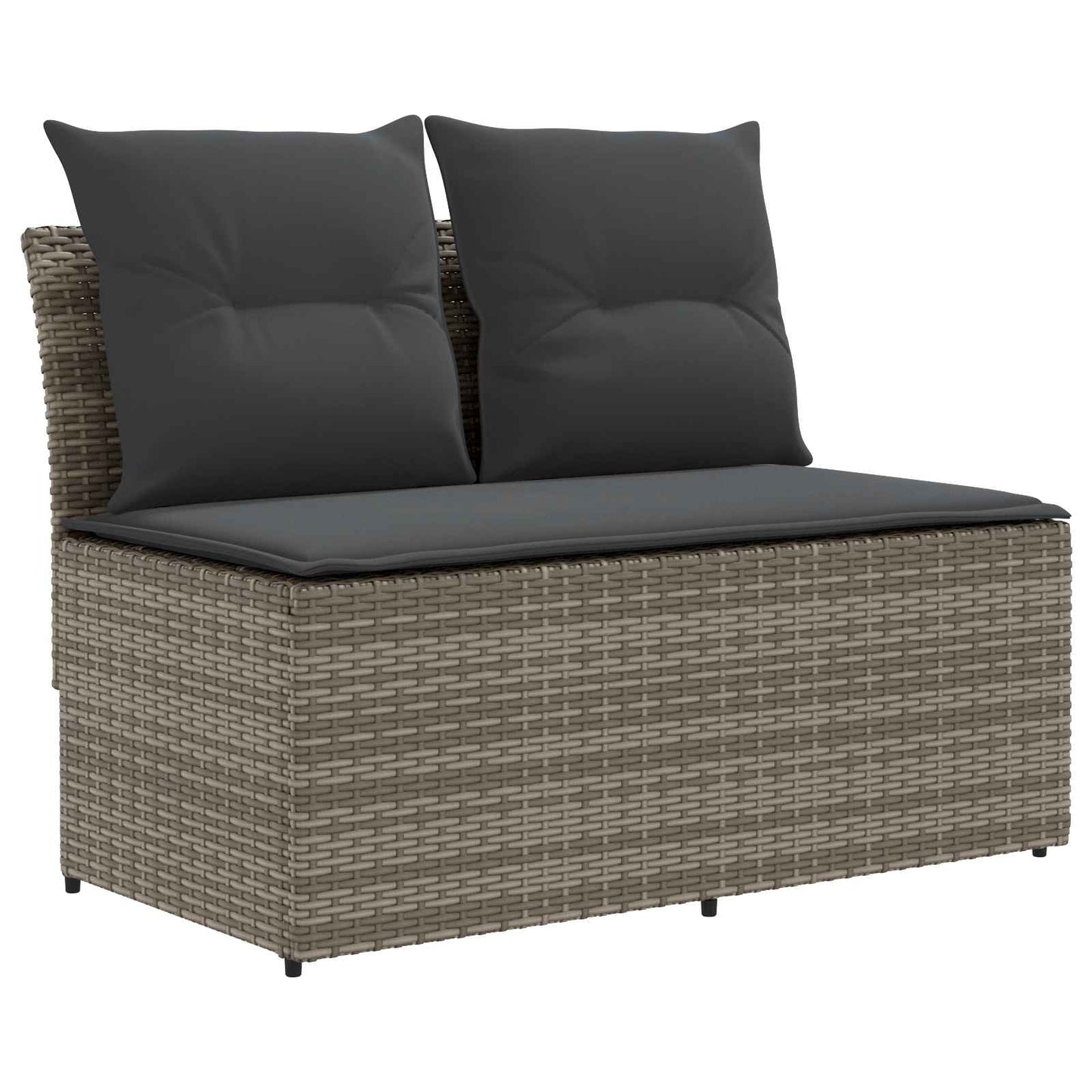 2 Stück Garten Mittel Sofa Mit Hochklapptisch Poly-Rattan