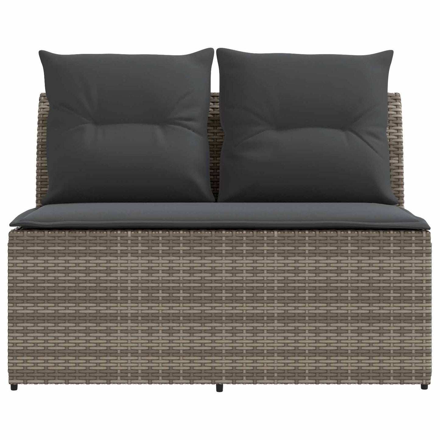 2 Stück Garten Mittel Sofa Mit Hochklapptisch Poly-Rattan