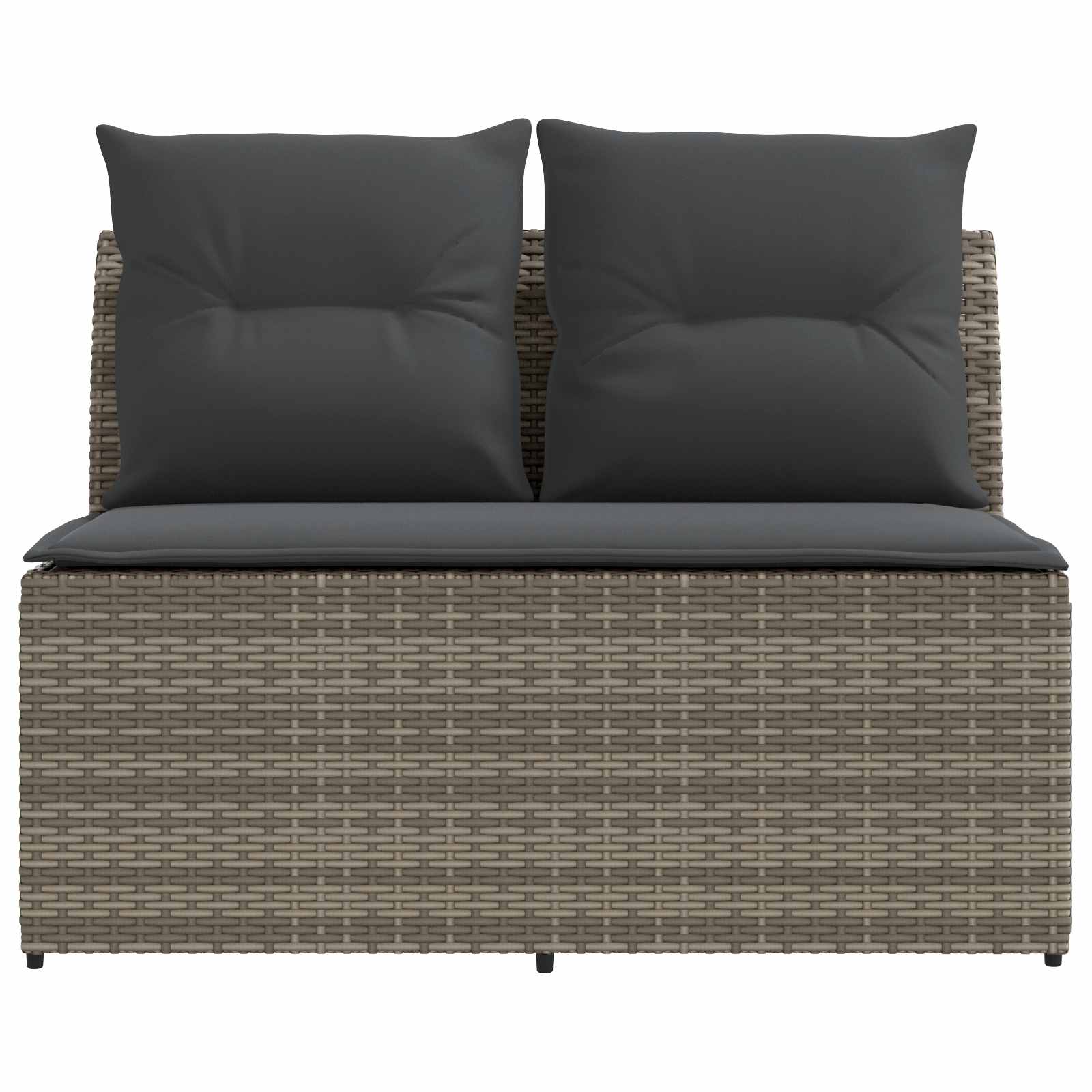 2 Stück Garten Mittel Sofa Mit Hochklapptisch Poly-Rattan
