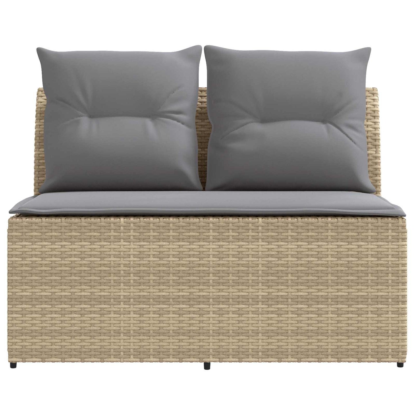 2 Stück Garten Mittel Sofa Mit Hochklapptisch Poly-Rattan