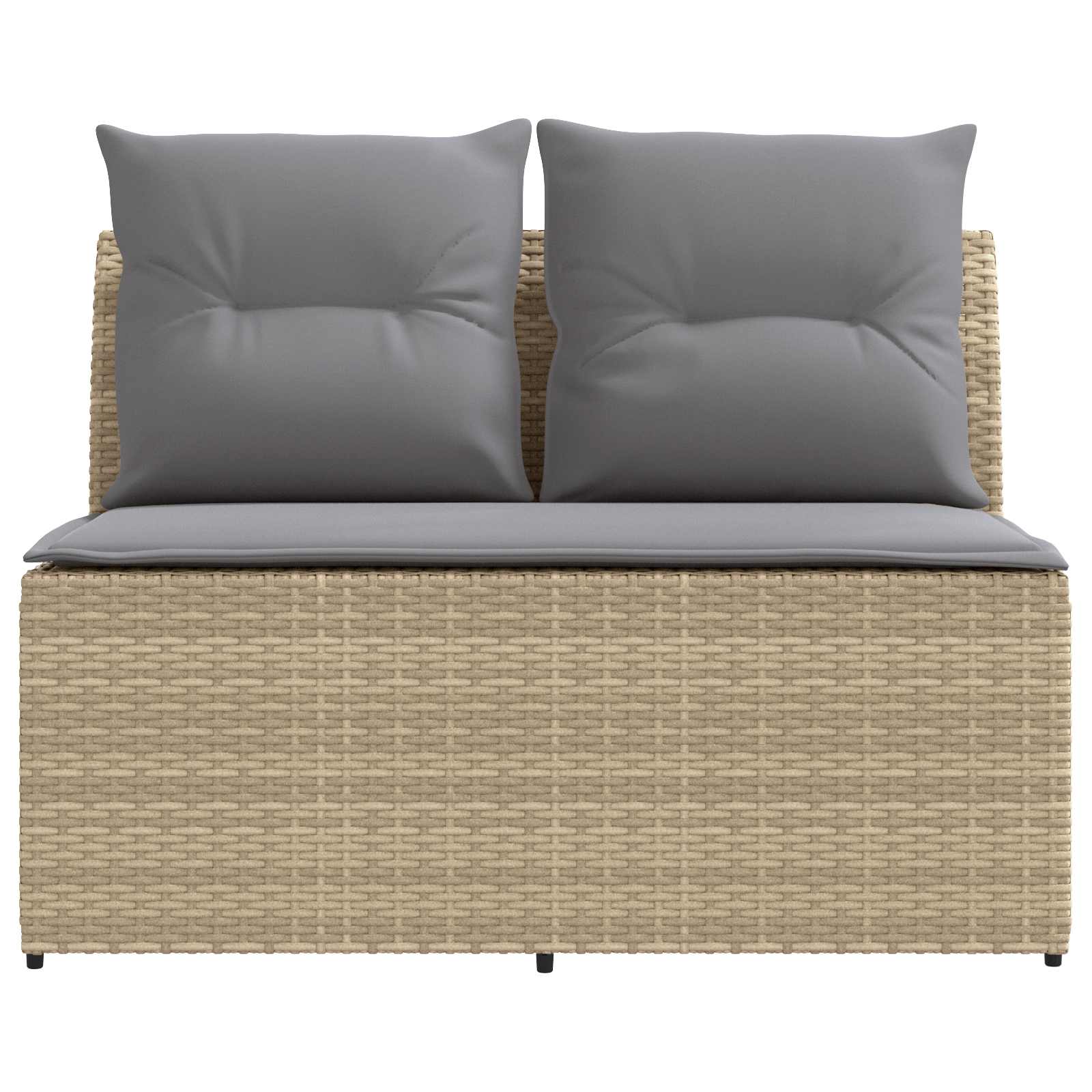 2 Stück Garten Mittel Sofa Mit Hochklapptisch Poly-Rattan